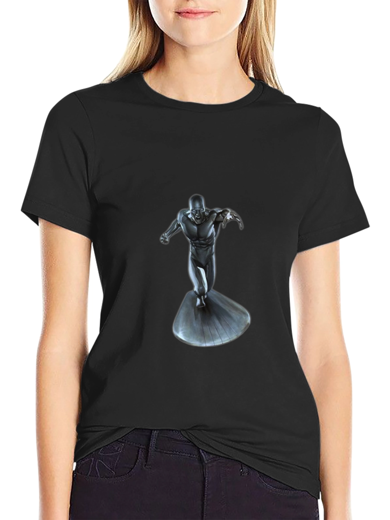 Silver Surfer Graphic Black T-Shirt