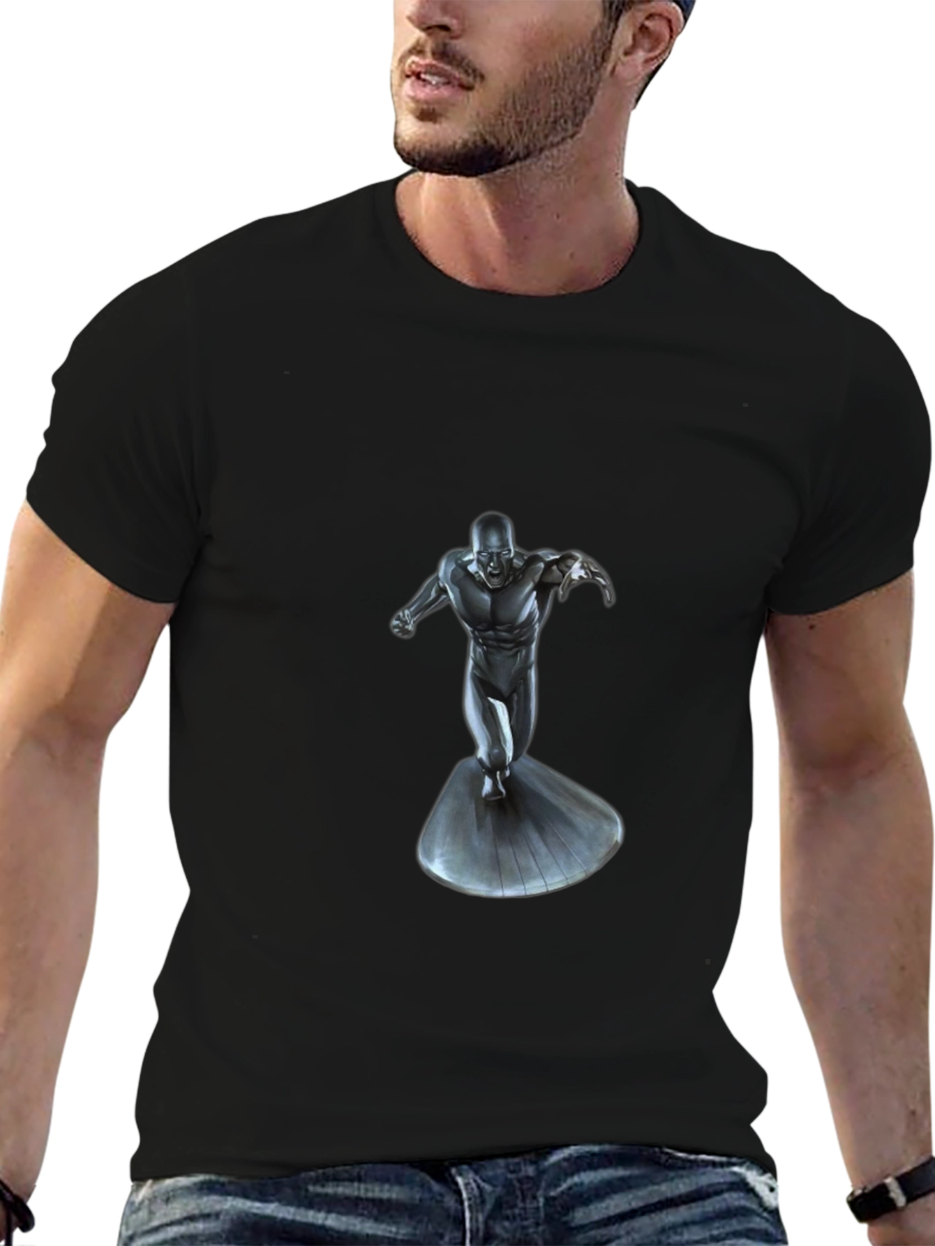 Silver Surfer Graphic Black T-Shirt