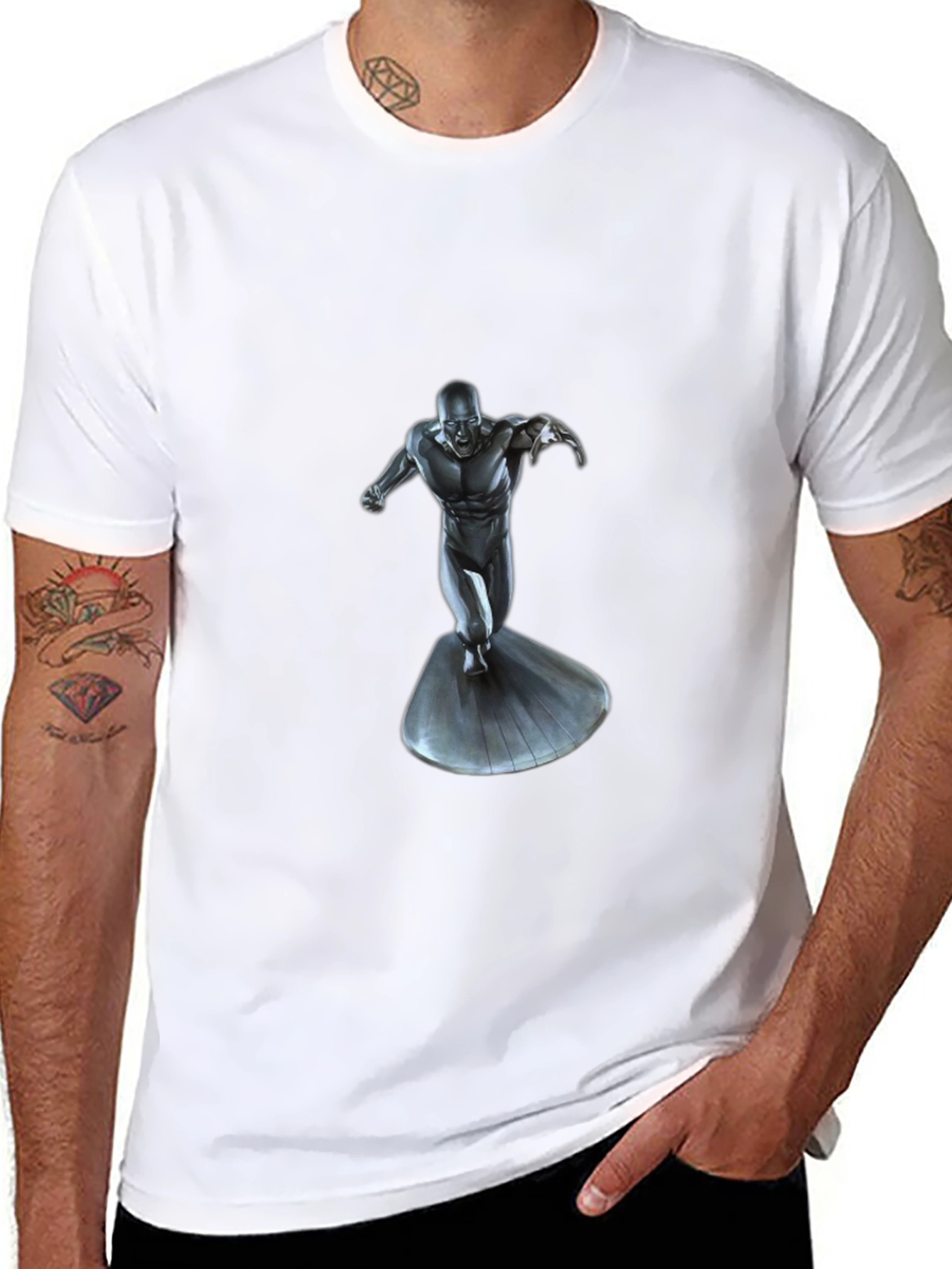 Silver Surfer Graphic Black T-Shirt