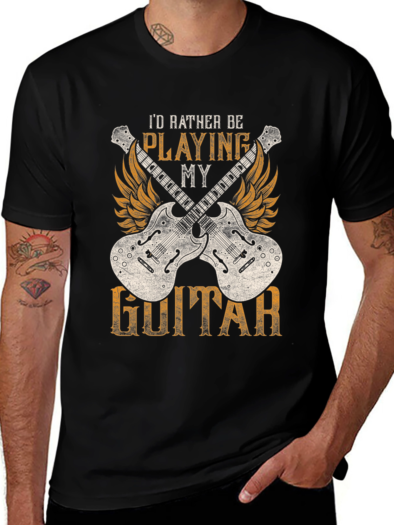 Id Rather Be Playing My Guitar T-Shirt