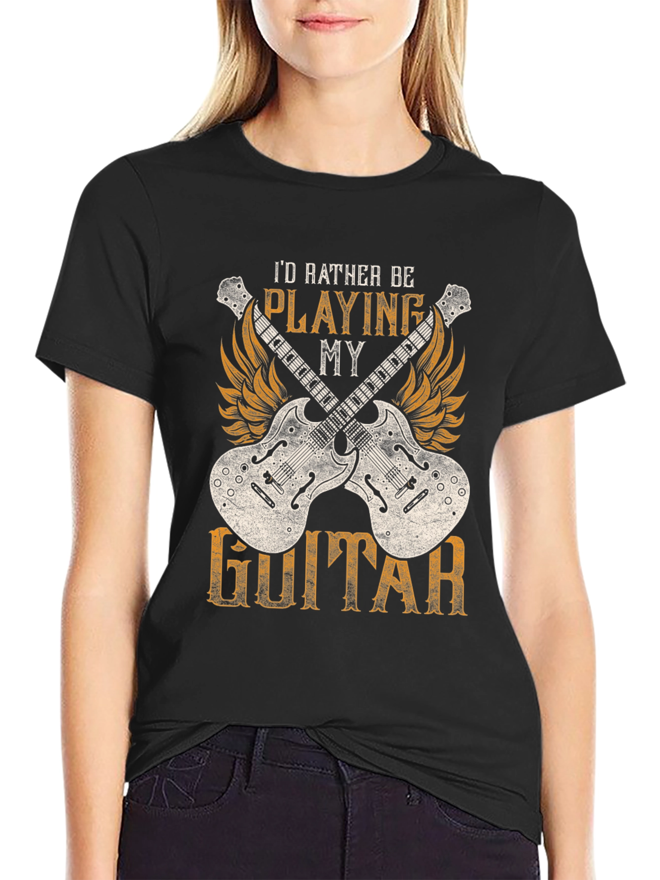 Id Rather Be Playing My Guitar T-Shirt