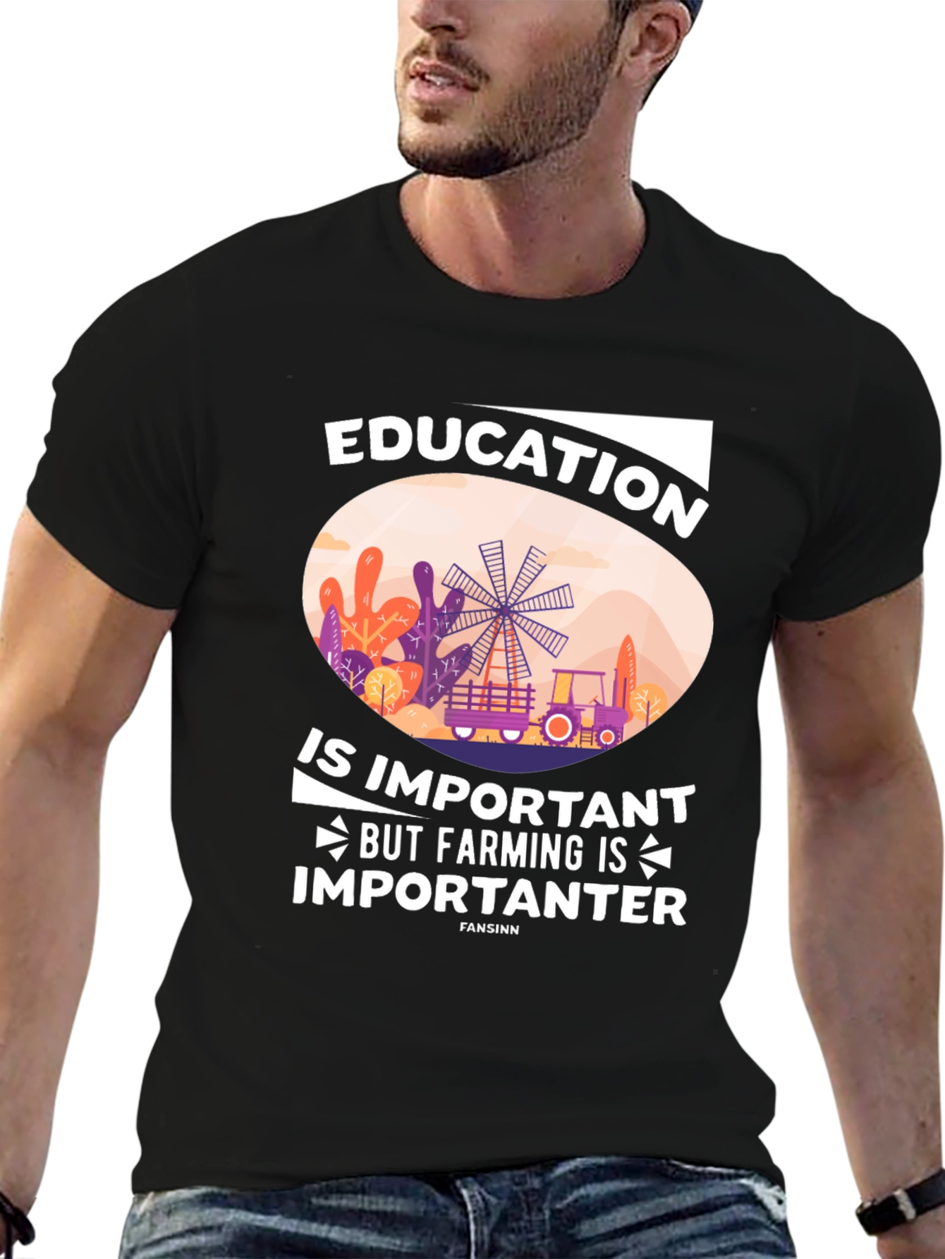 Education vs. Farming Graphic Tee