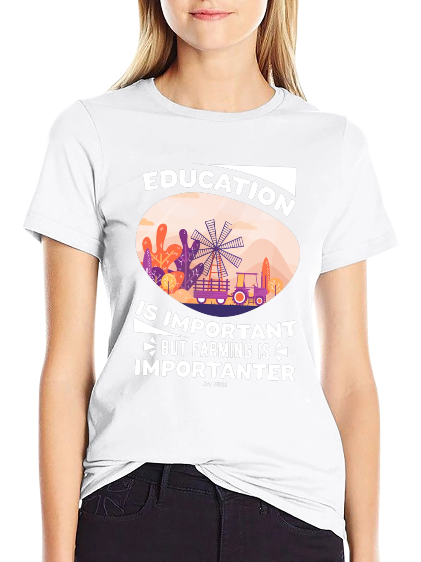 Education vs. Farming Graphic Tee