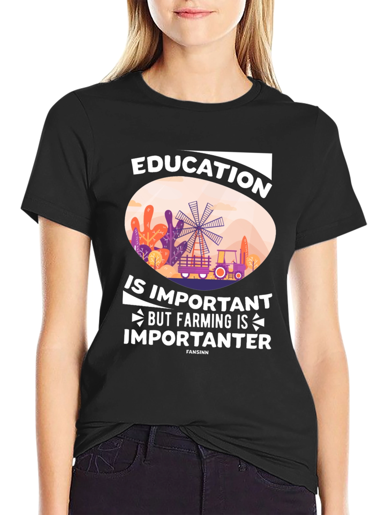 Education vs. Farming Graphic Tee