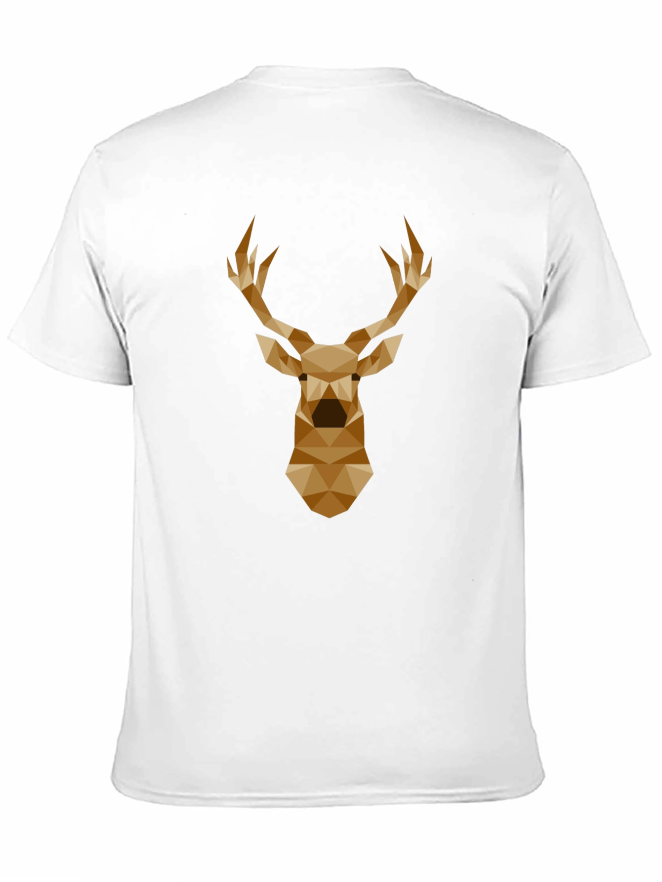 Geometric Deer Head Graphic Tee - Black