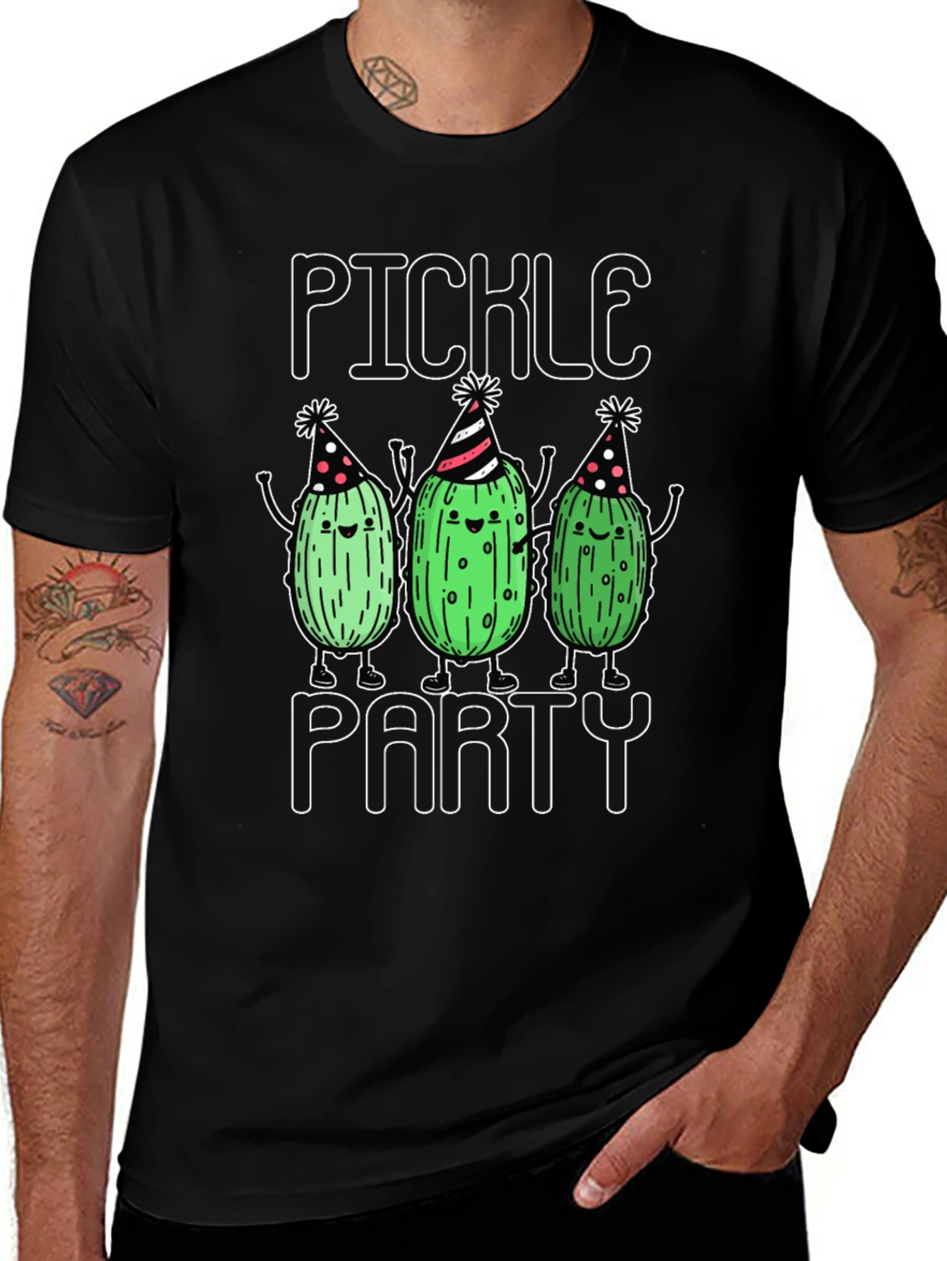 Pickle Party T-Shirt - Funny Cartoon Design