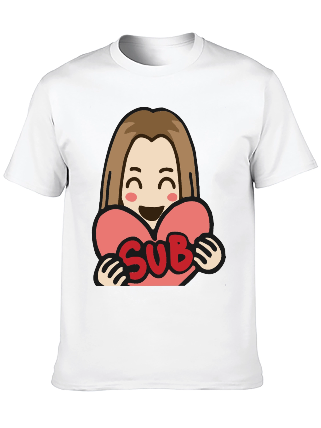 Sub Heart T-Shirt - Black Cotton Graphic Tee