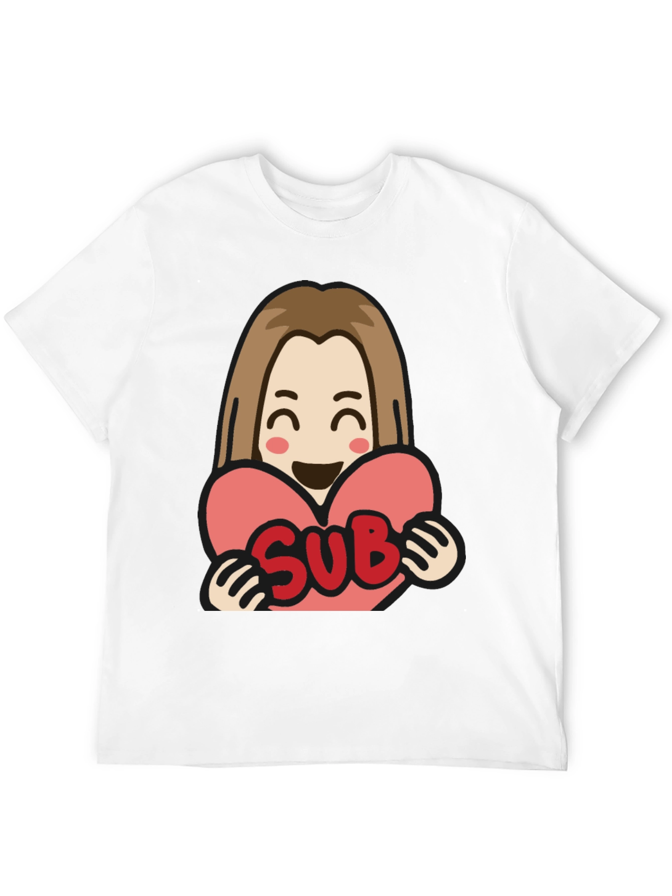 Sub Heart T-Shirt - Black Cotton Graphic Tee