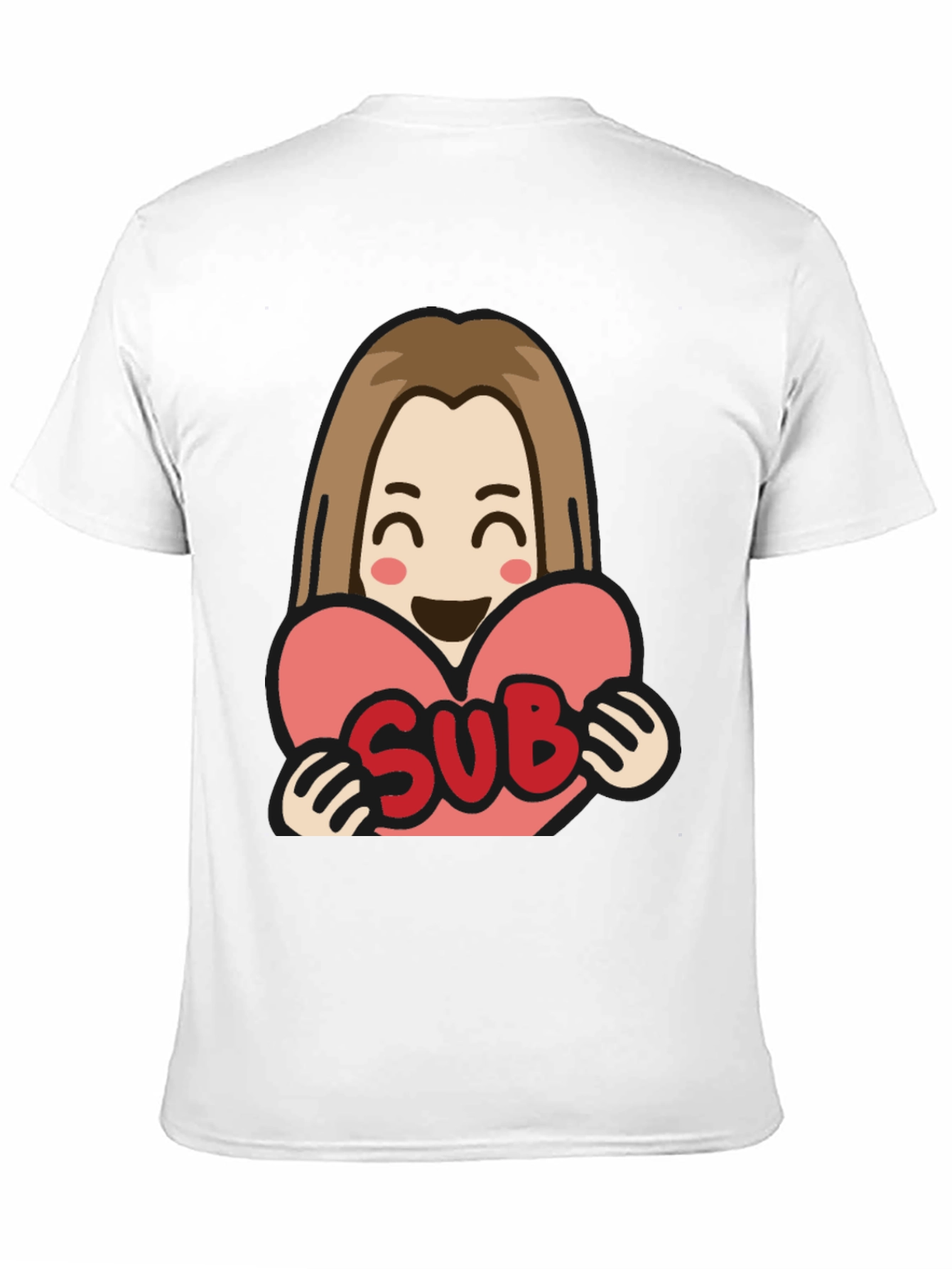 Sub Heart T-Shirt - Black Cotton Graphic Tee