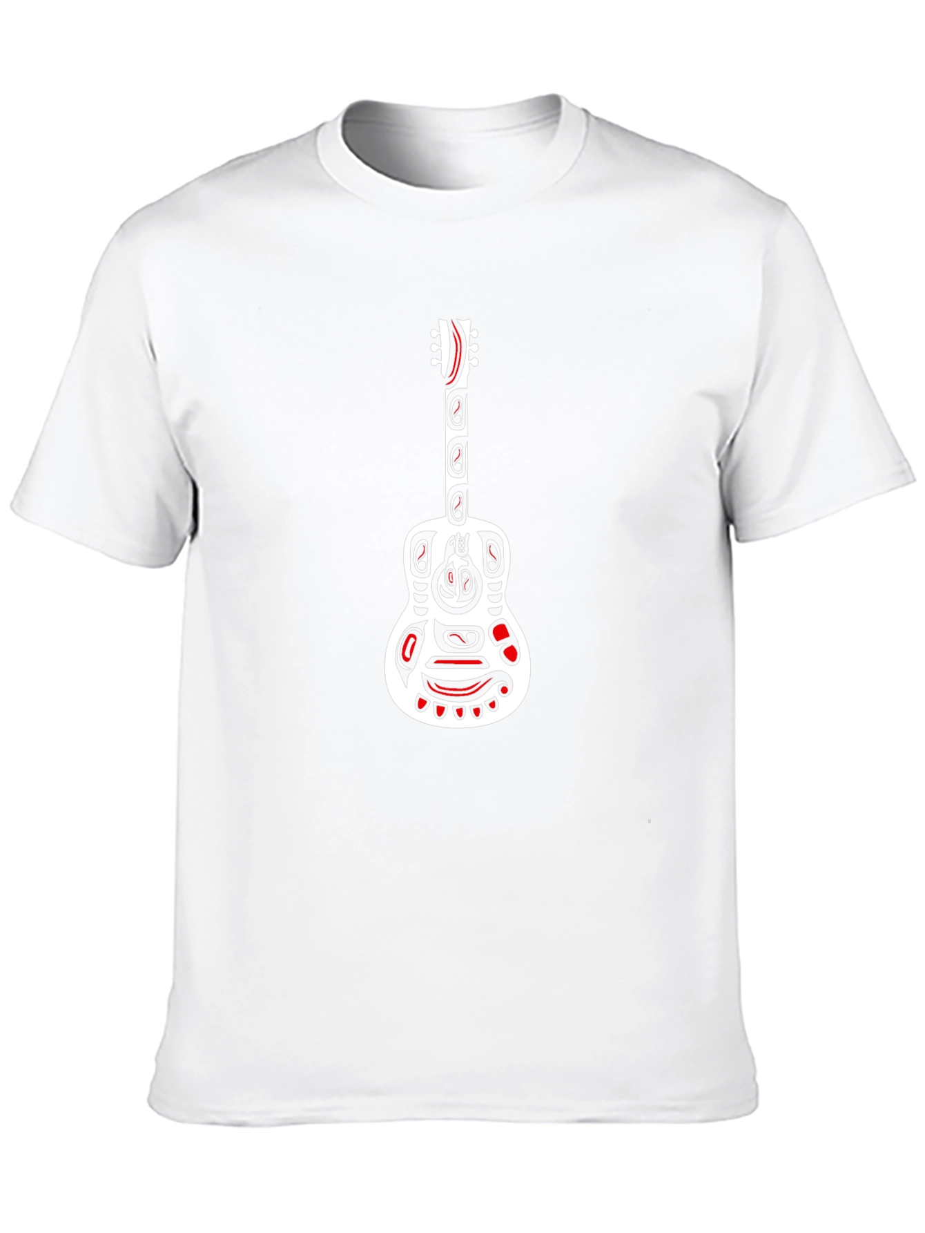Tribal Guitar Graphic Black T-Shirt