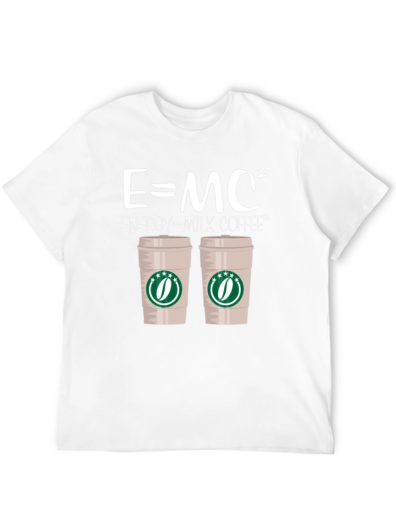 E=MC² Energy = Milk Coffee² Black T-Shirt