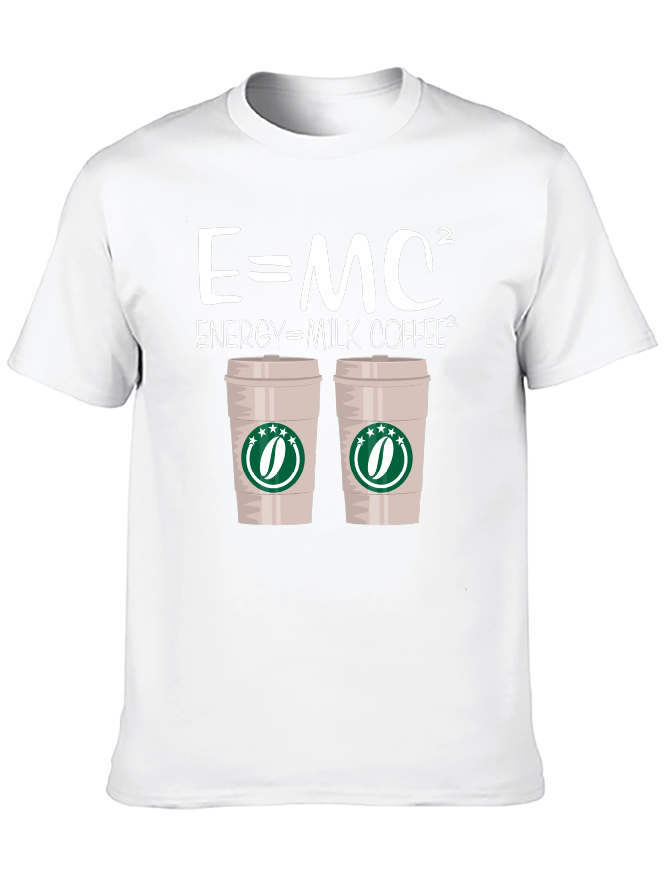 E=MC² Energy = Milk Coffee² Black T-Shirt
