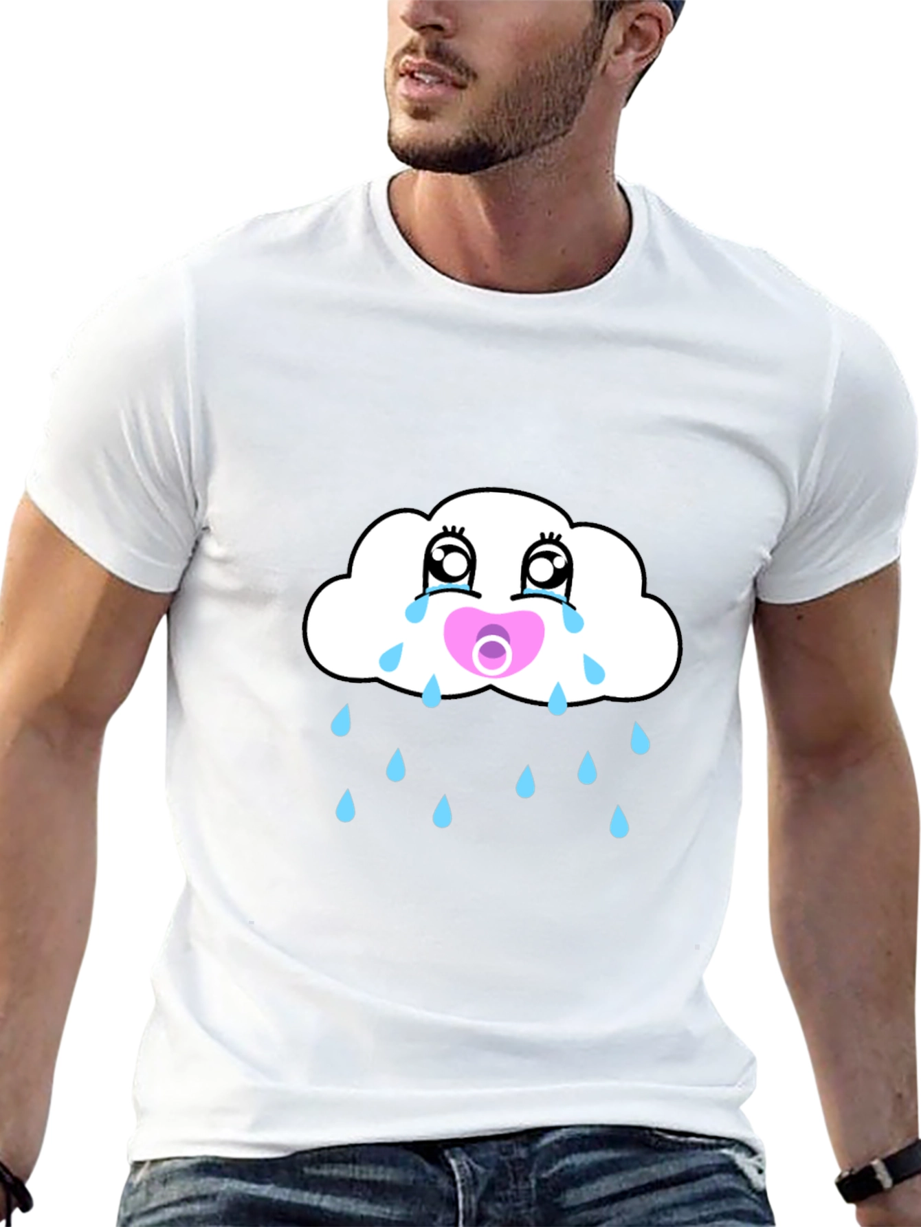 Crying Cloud Pacifier Mens Graphic Tee