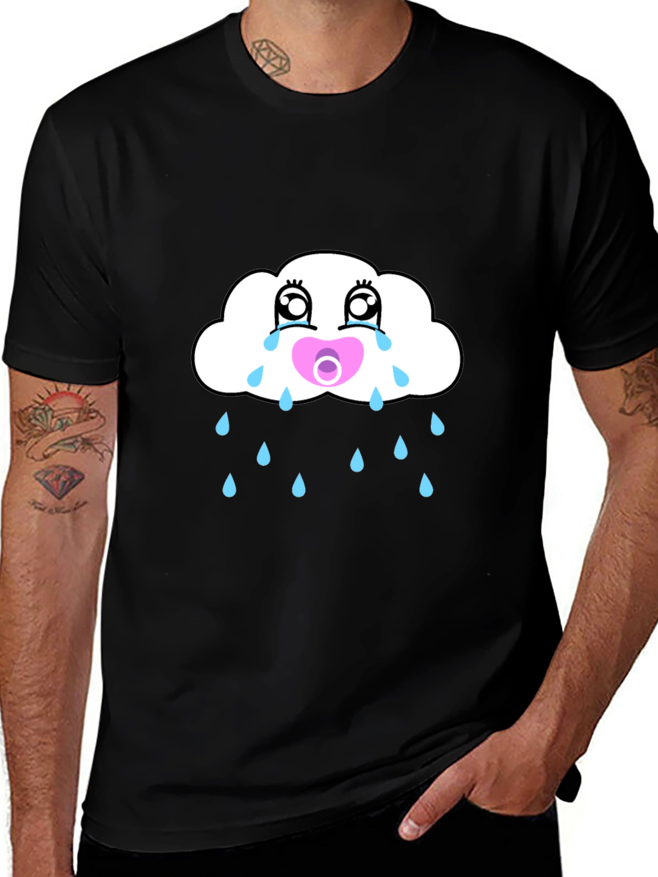 Crying Cloud Pacifier Mens Graphic Tee