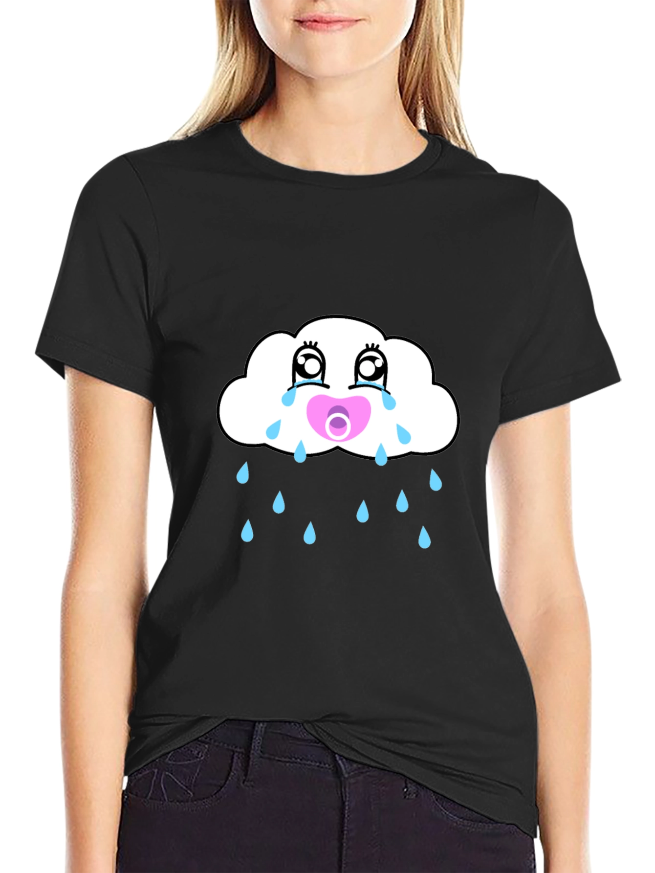 Crying Cloud Pacifier Mens Graphic Tee