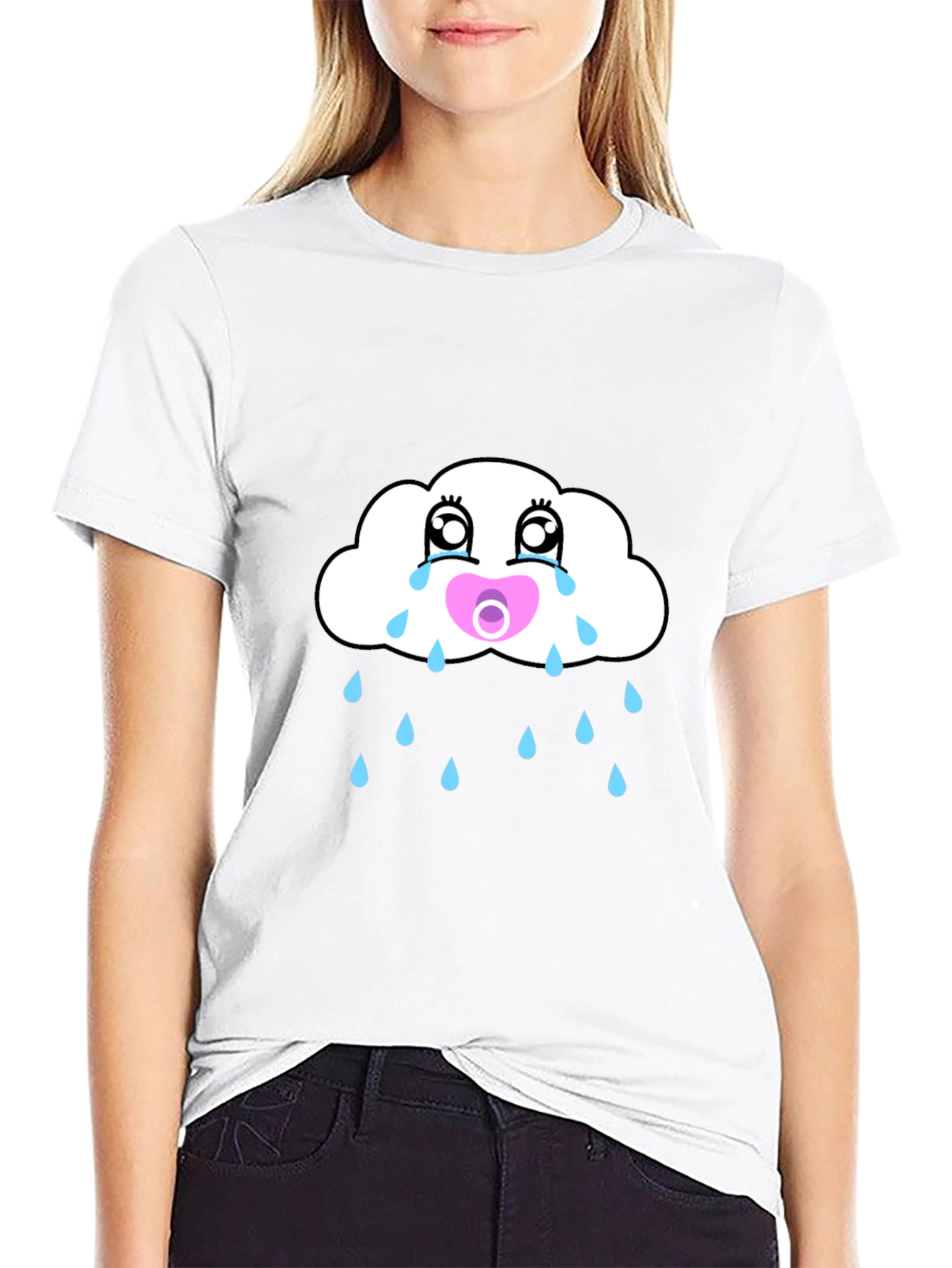 Crying Cloud Pacifier Mens Graphic Tee