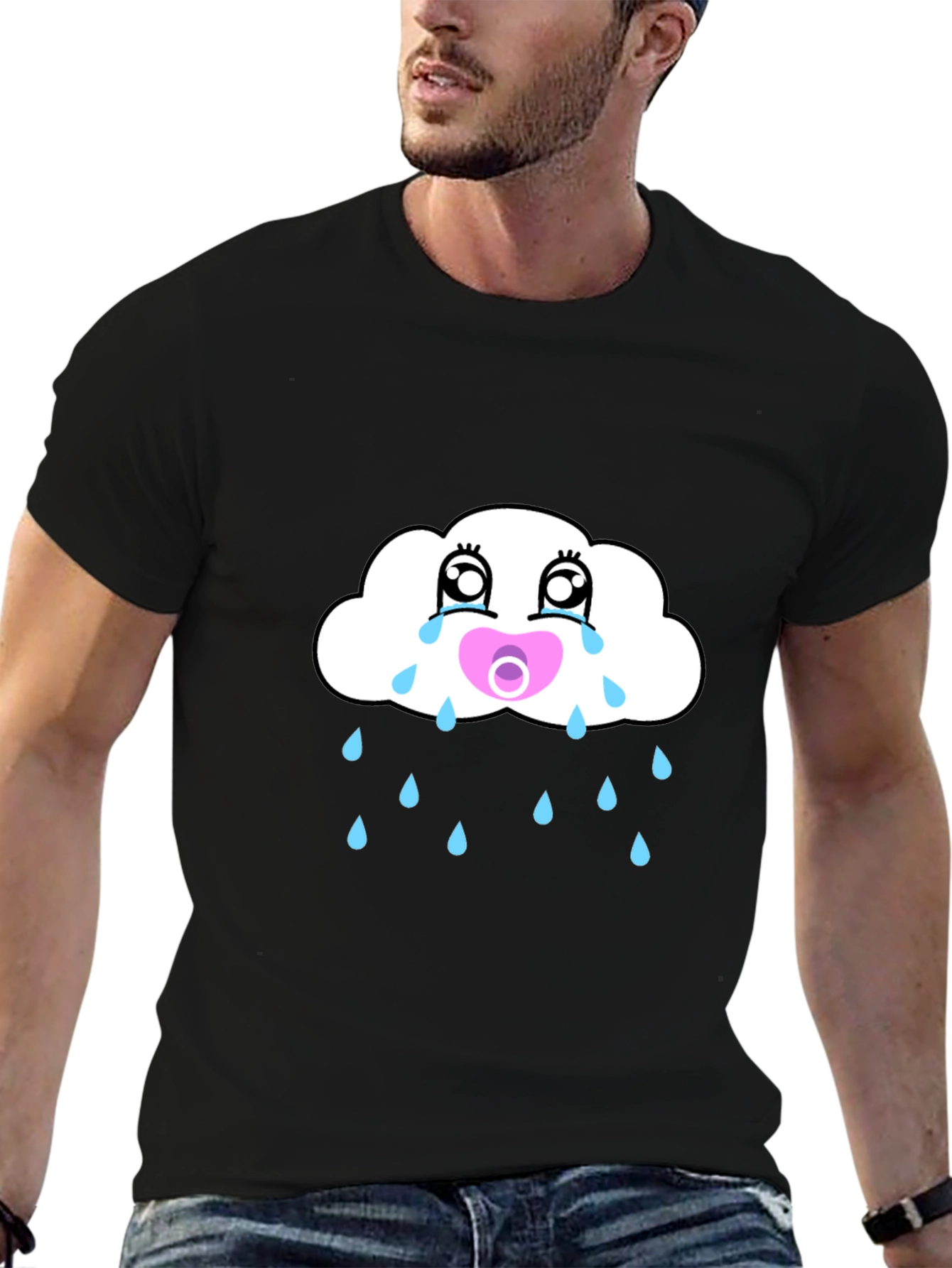 Crying Cloud Pacifier Mens Graphic Tee