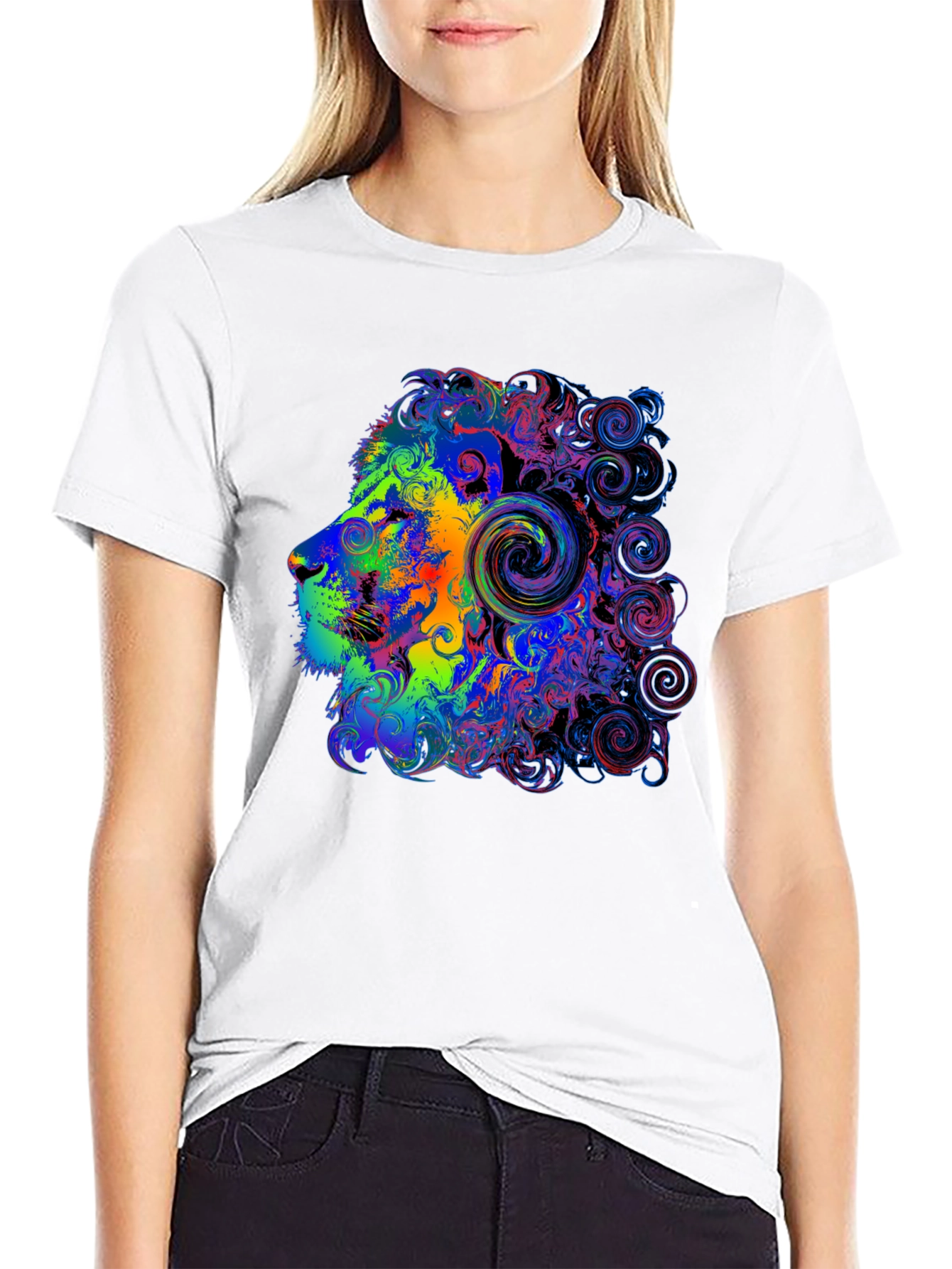 Psychedelic Lion Head Graphic Tee