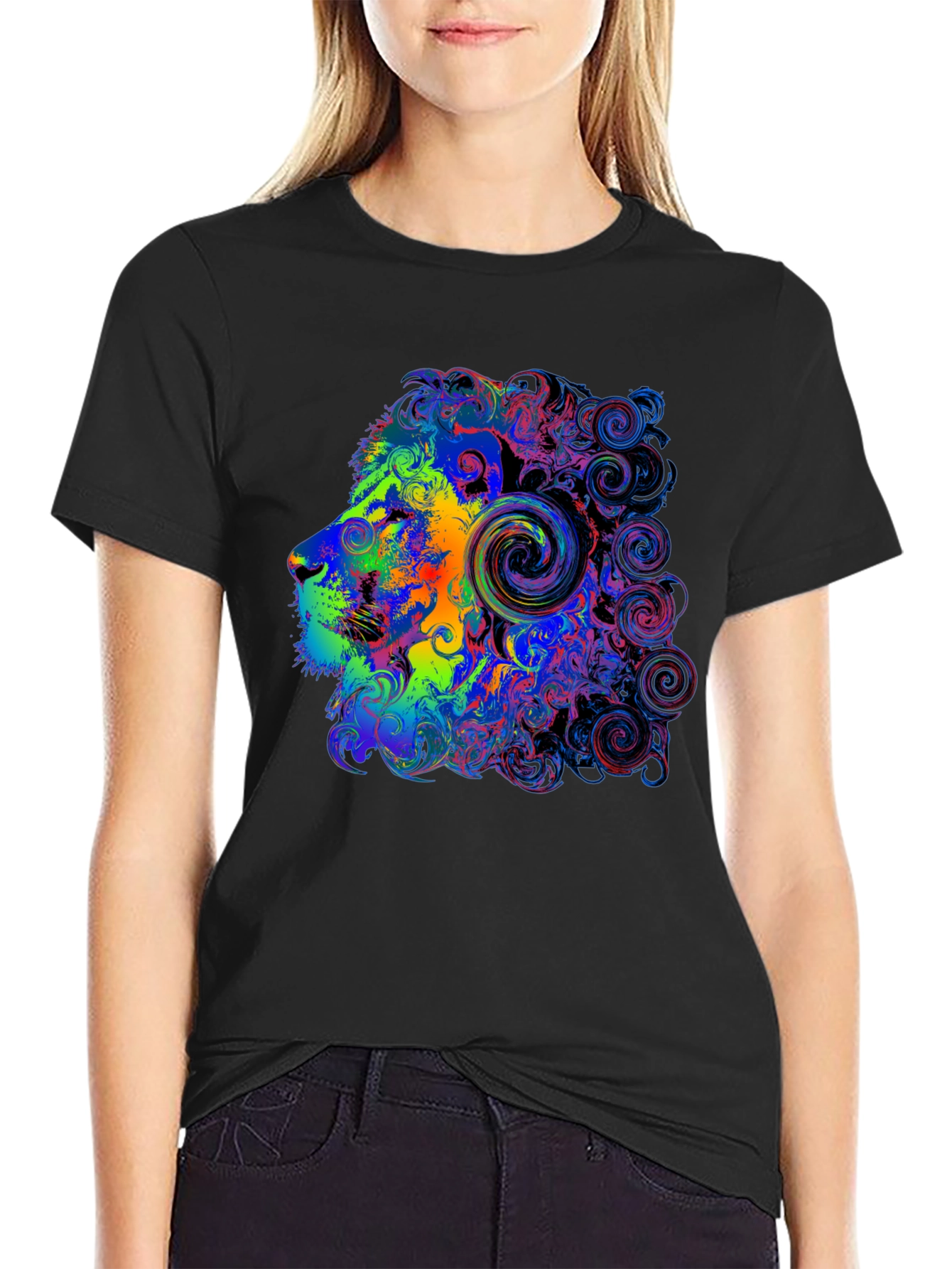 Psychedelic Lion Head Graphic Tee