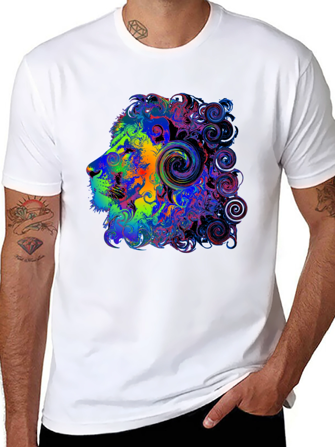 Psychedelic Lion Head Graphic Tee