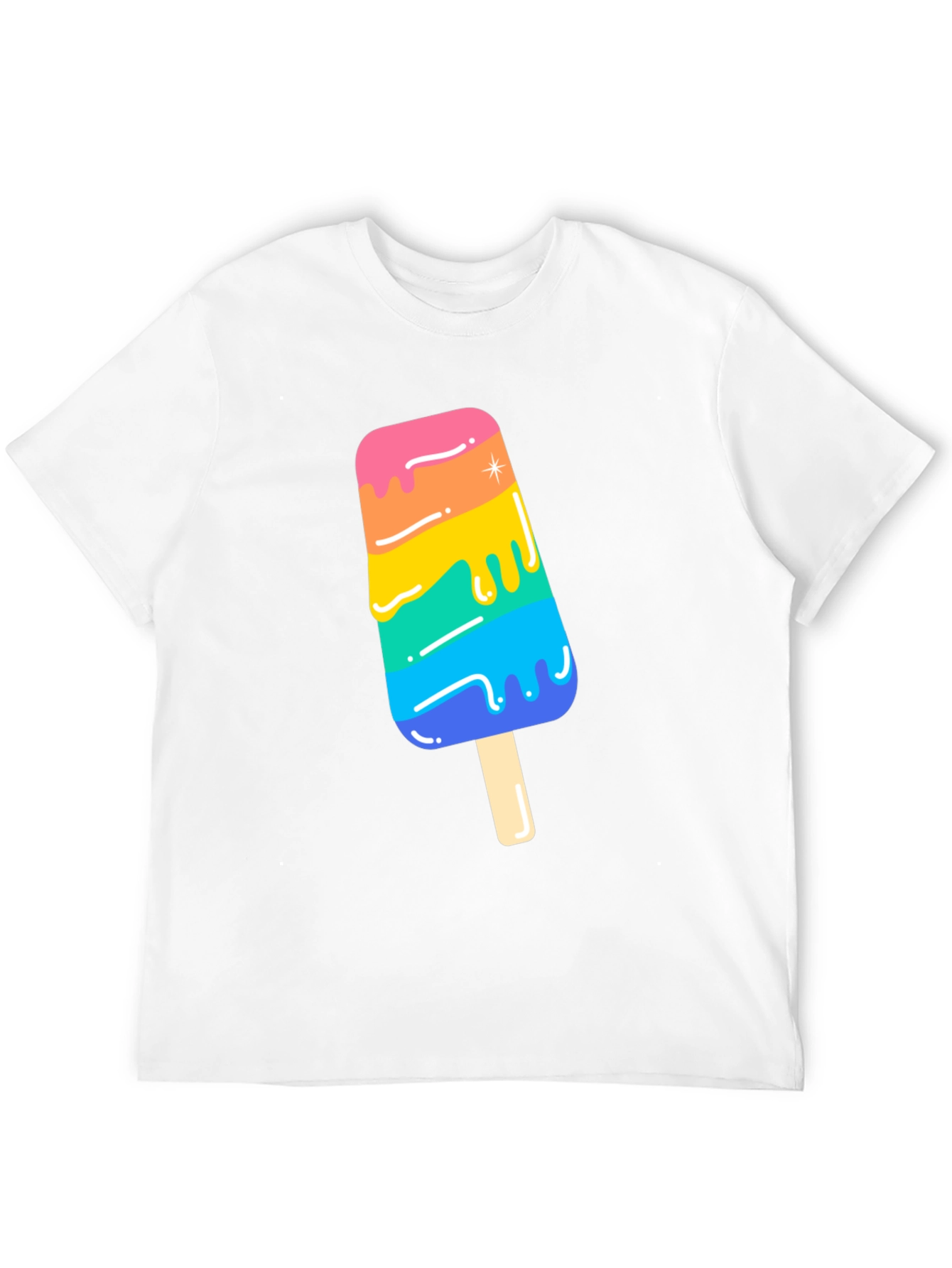 Rainbow Popsicle Graphic Tee - Black Unisex T-Shirt