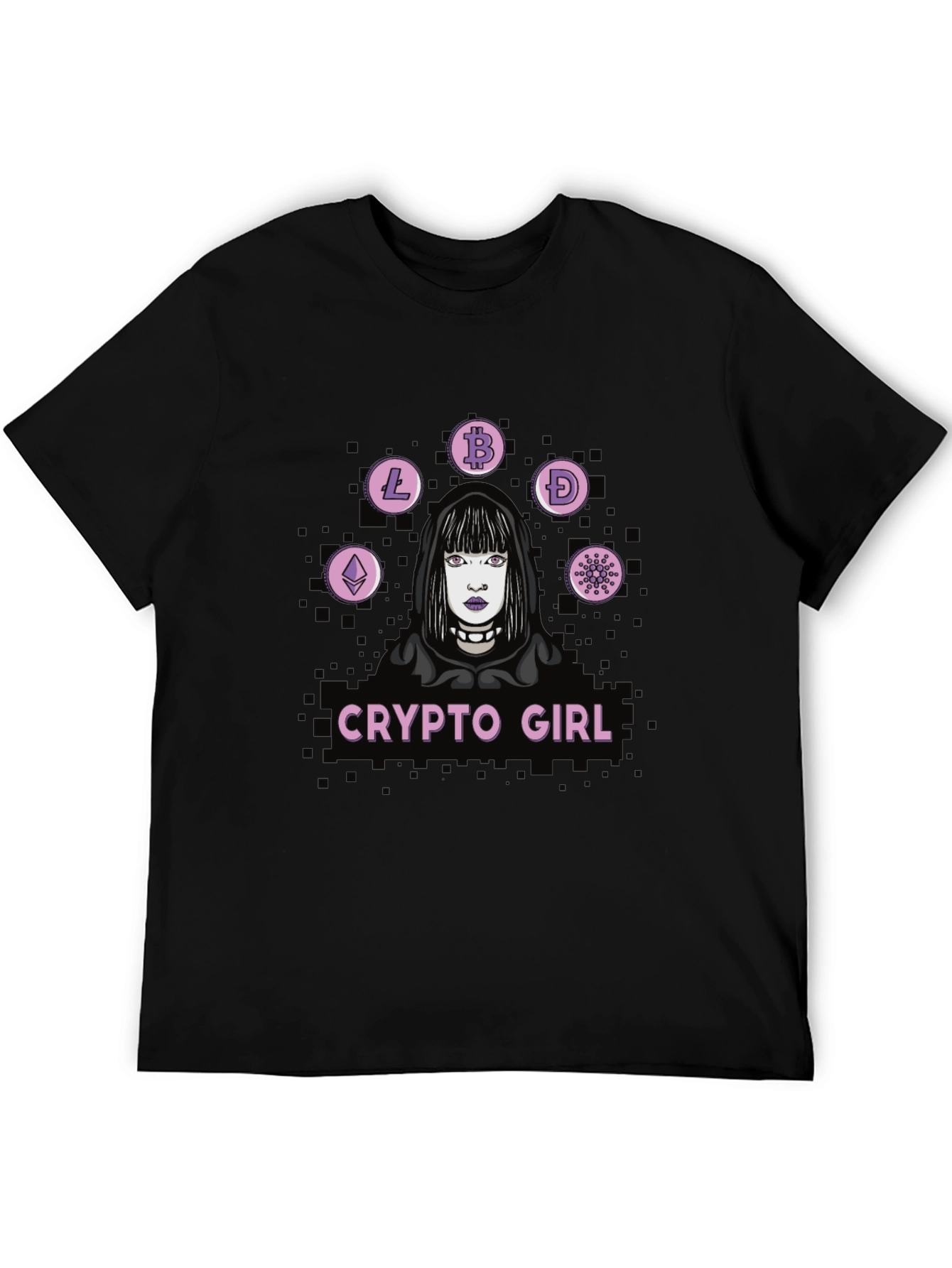 Crypto Girl Black Graphic T-Shirt