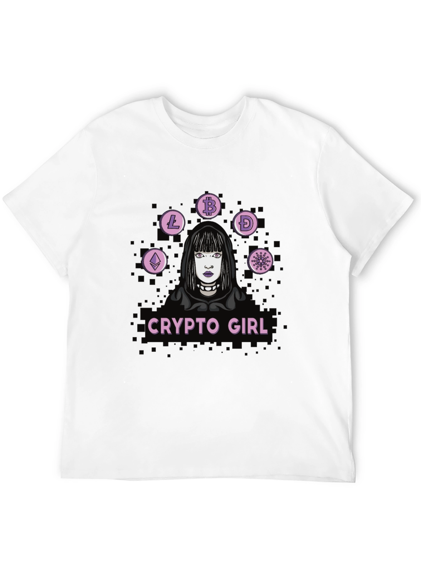 Crypto Girl Black Graphic T-Shirt