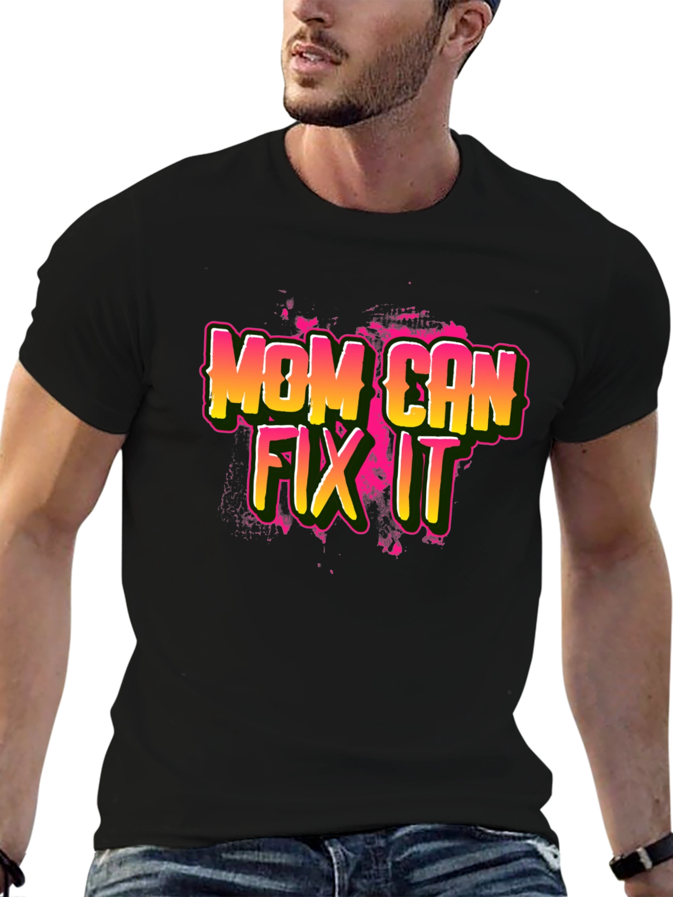 Mom Can Fix It Black T-Shirt