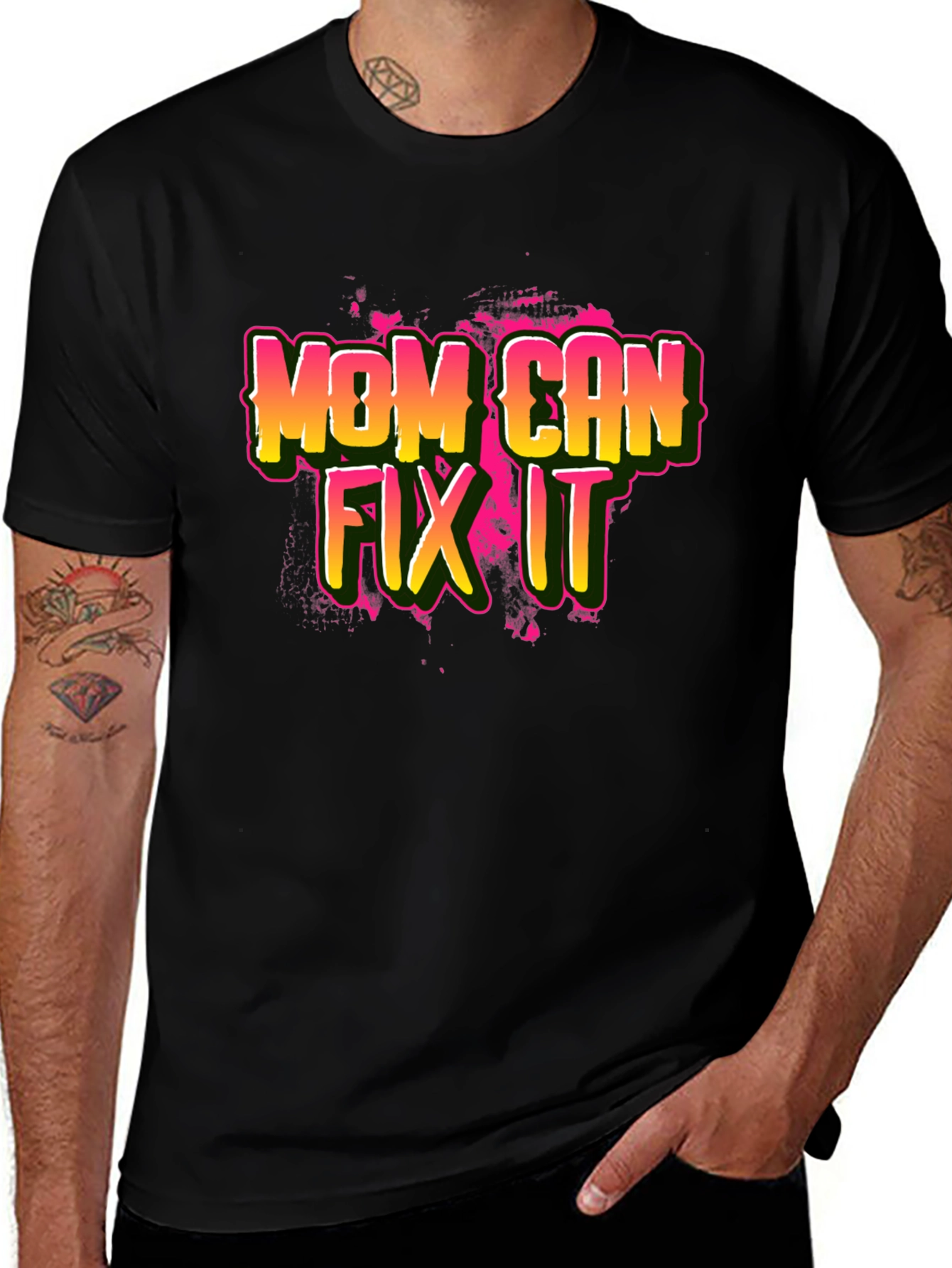 Mom Can Fix It Black T-Shirt