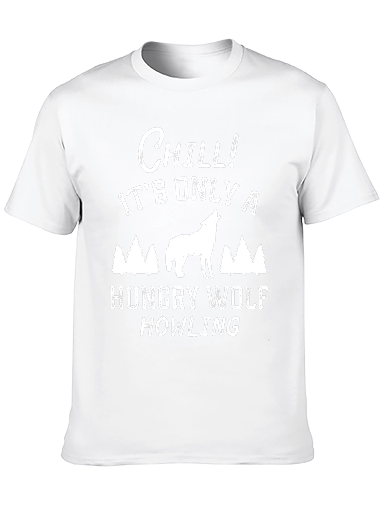Chill Hungry Wolf Howling Graphic T-Shirt