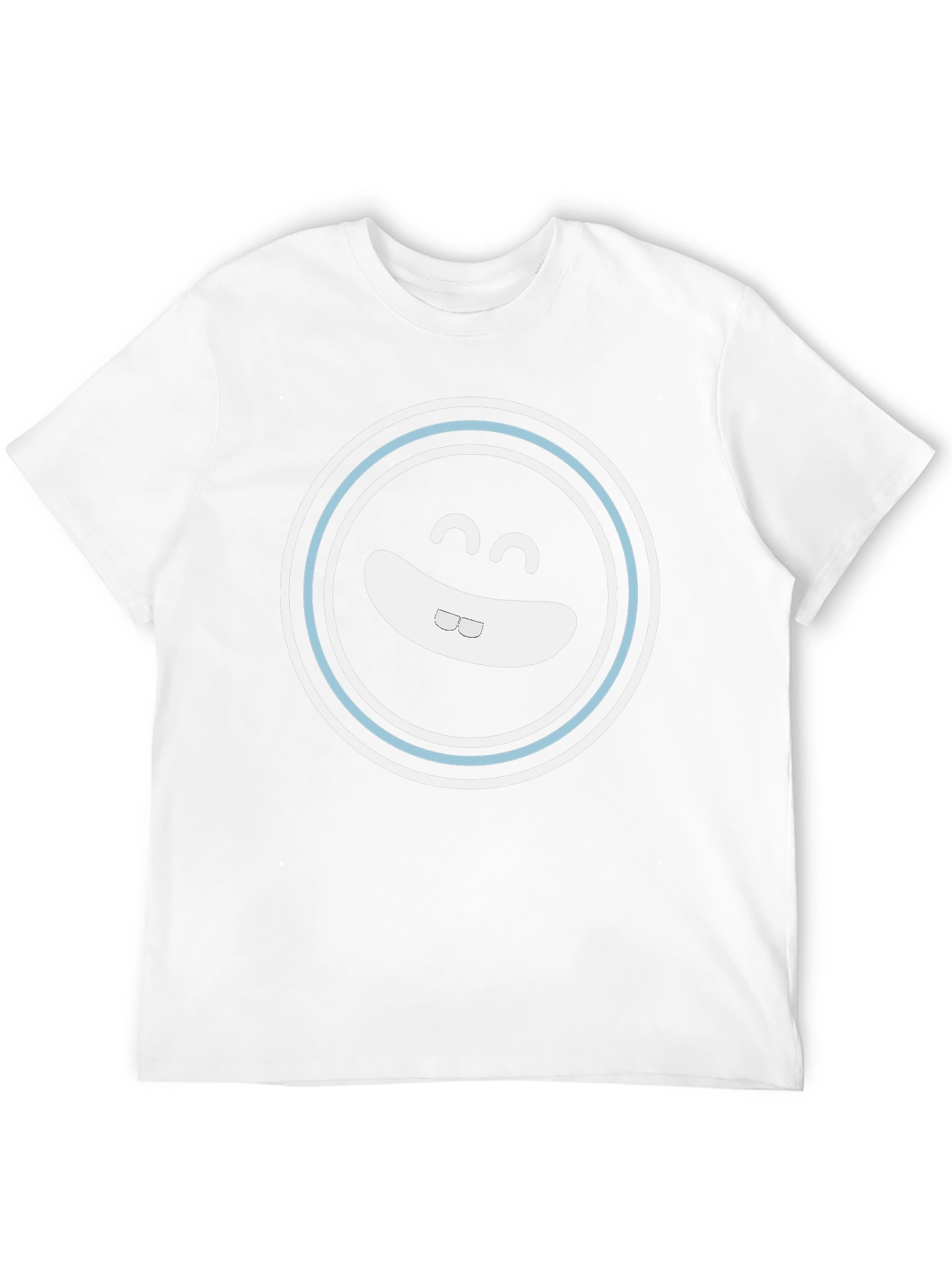 Smiling Face Graphic Tee - Black Cotton Blend Shirt