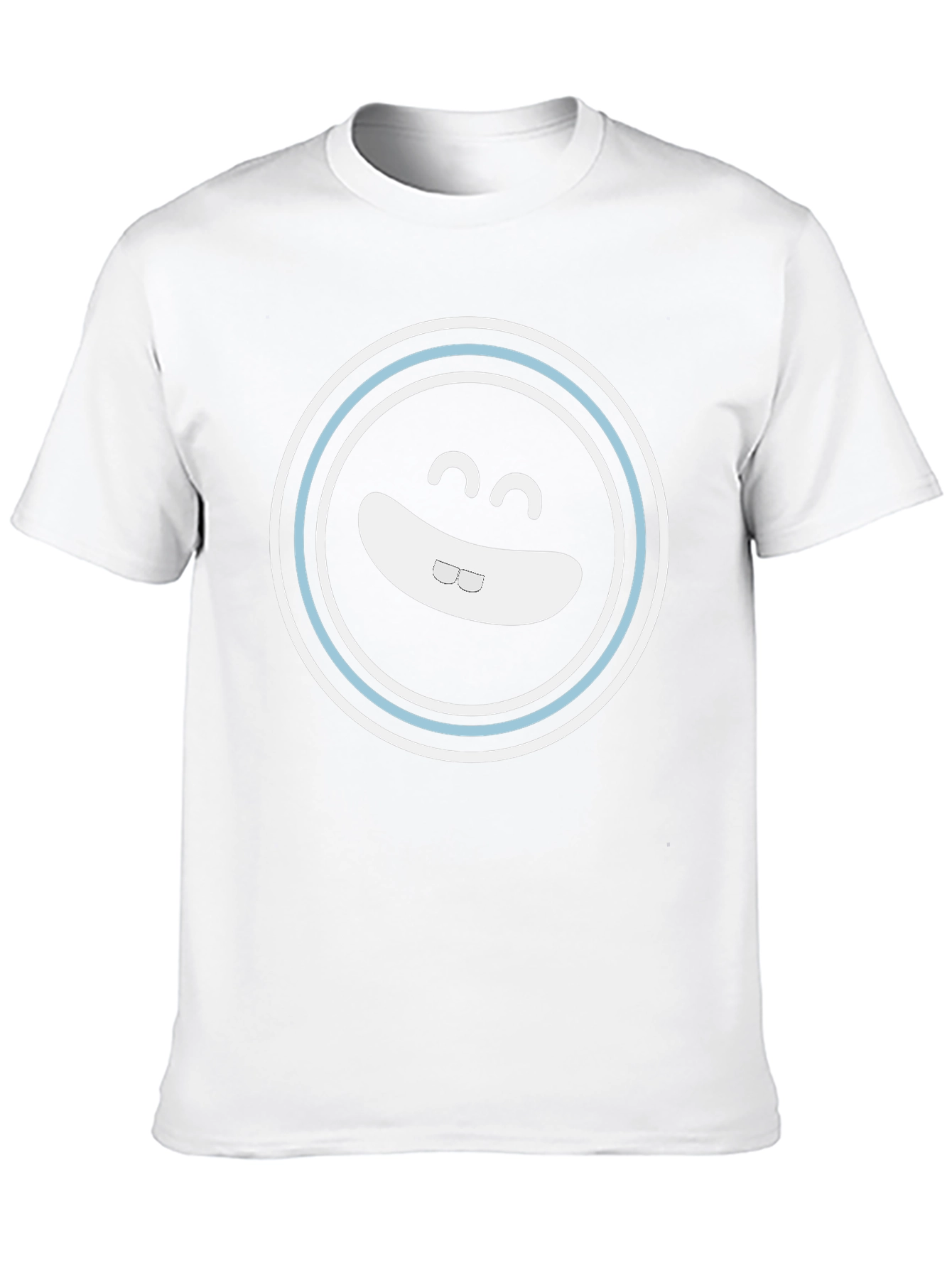Smiling Face Graphic Tee - Black Cotton Blend Shirt