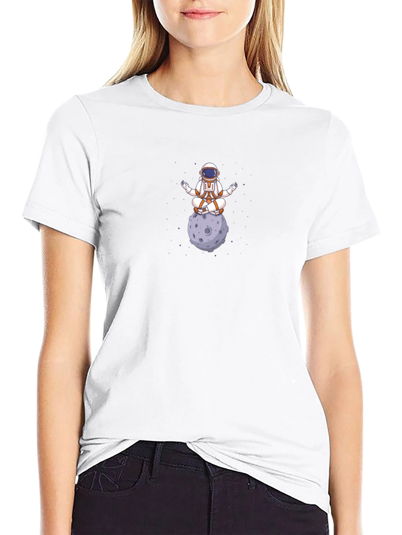 Meditating Astronaut T-Shirt - Cosmic Zen