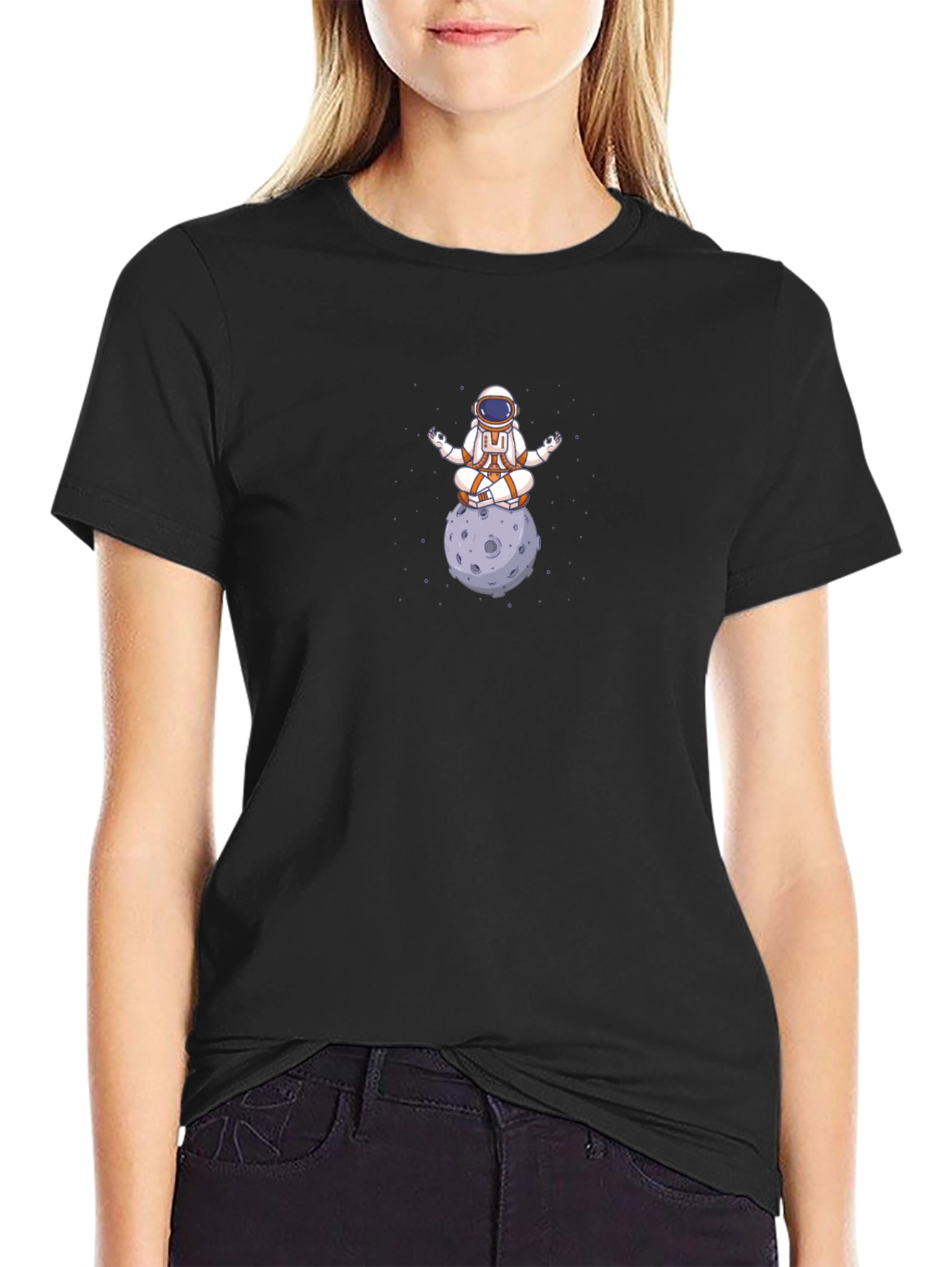 Meditating Astronaut T-Shirt - Cosmic Zen