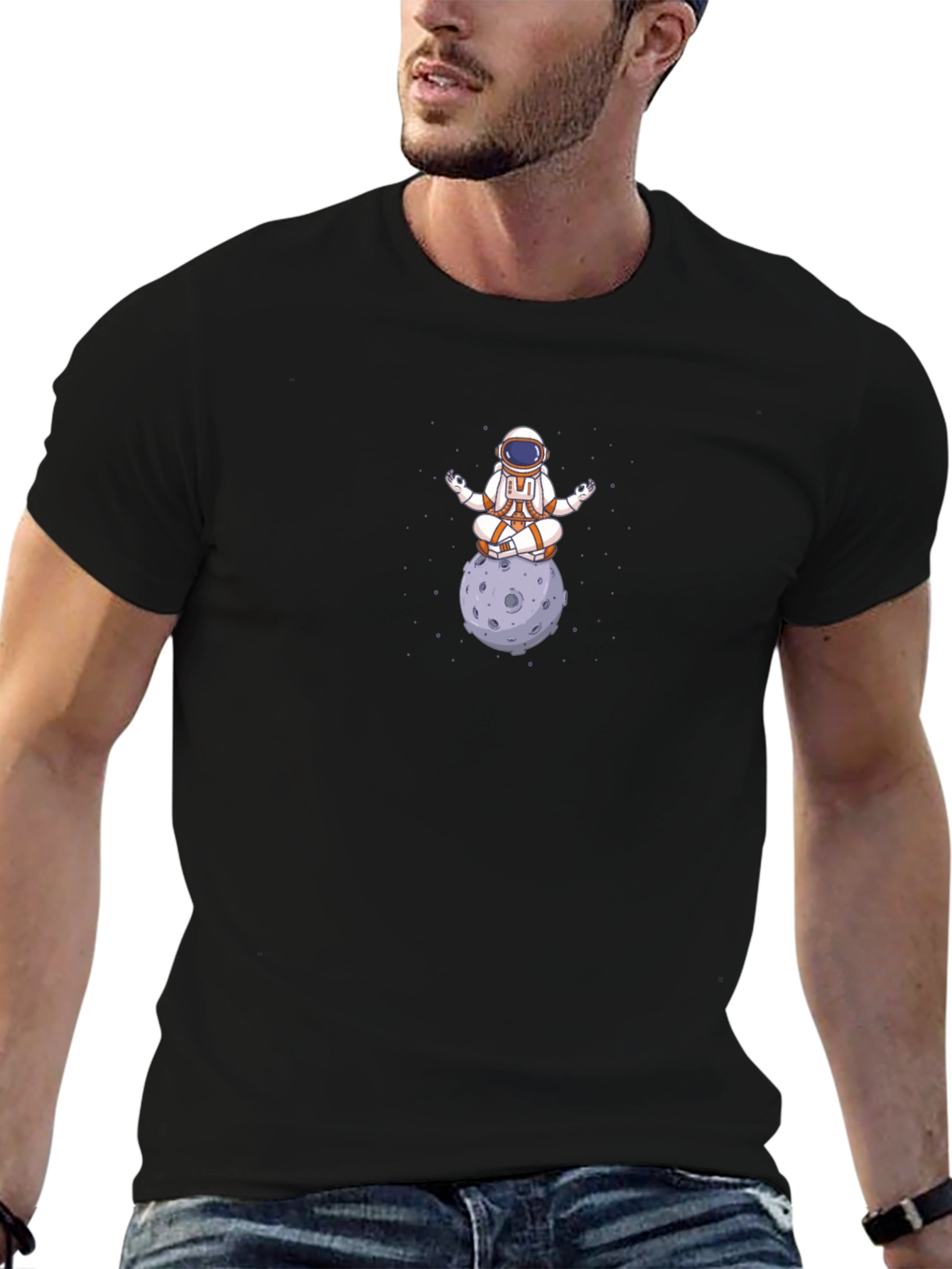 Meditating Astronaut T-Shirt - Cosmic Zen