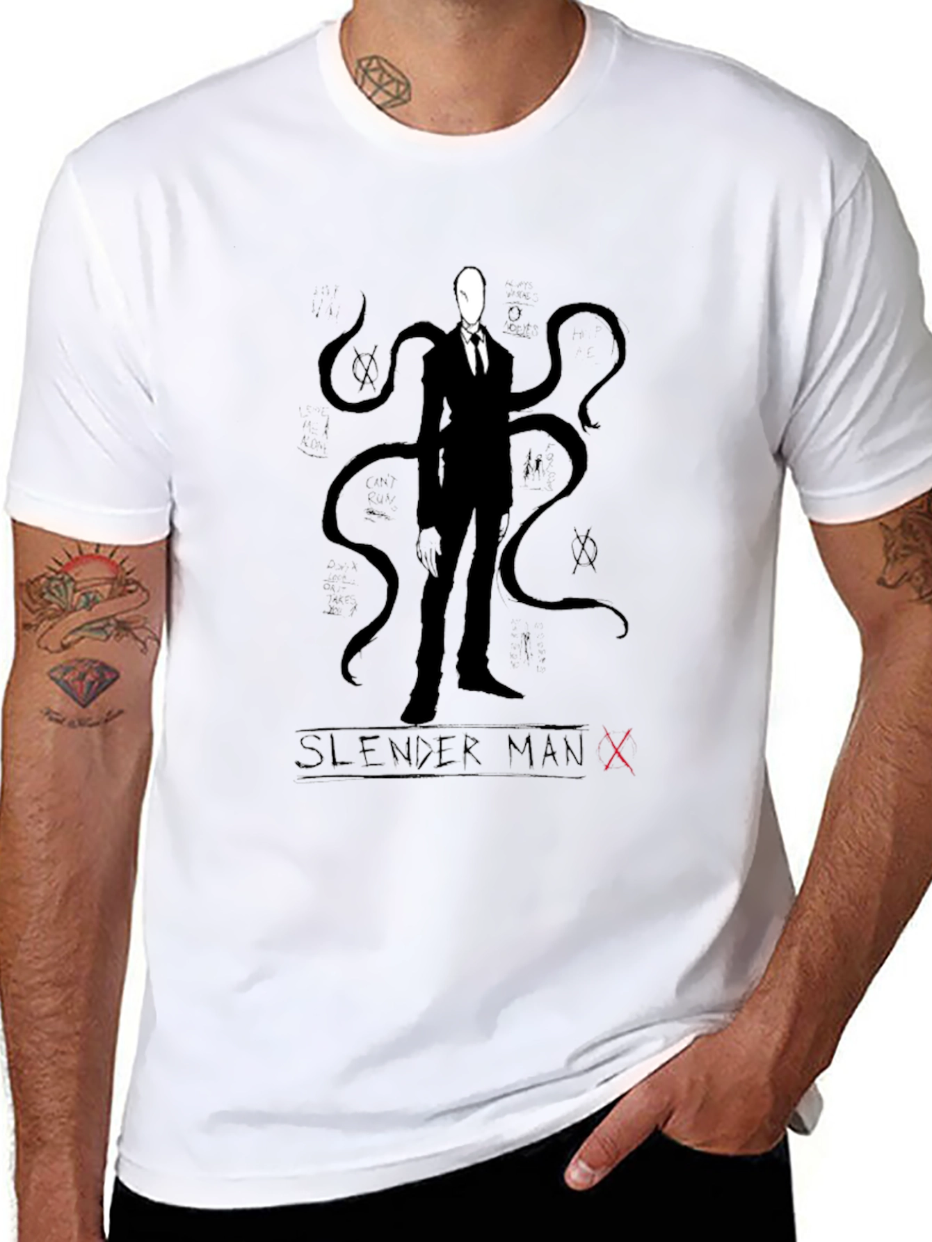 Slender Man Black Graphic Tee