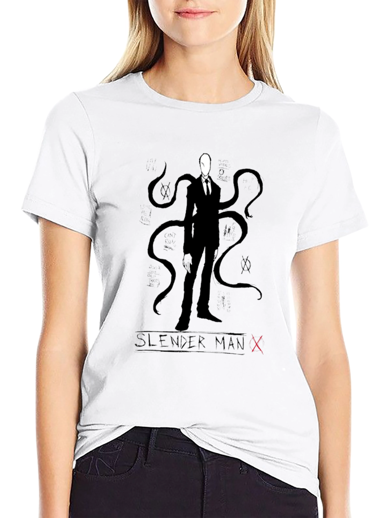 Slender Man Black Graphic Tee