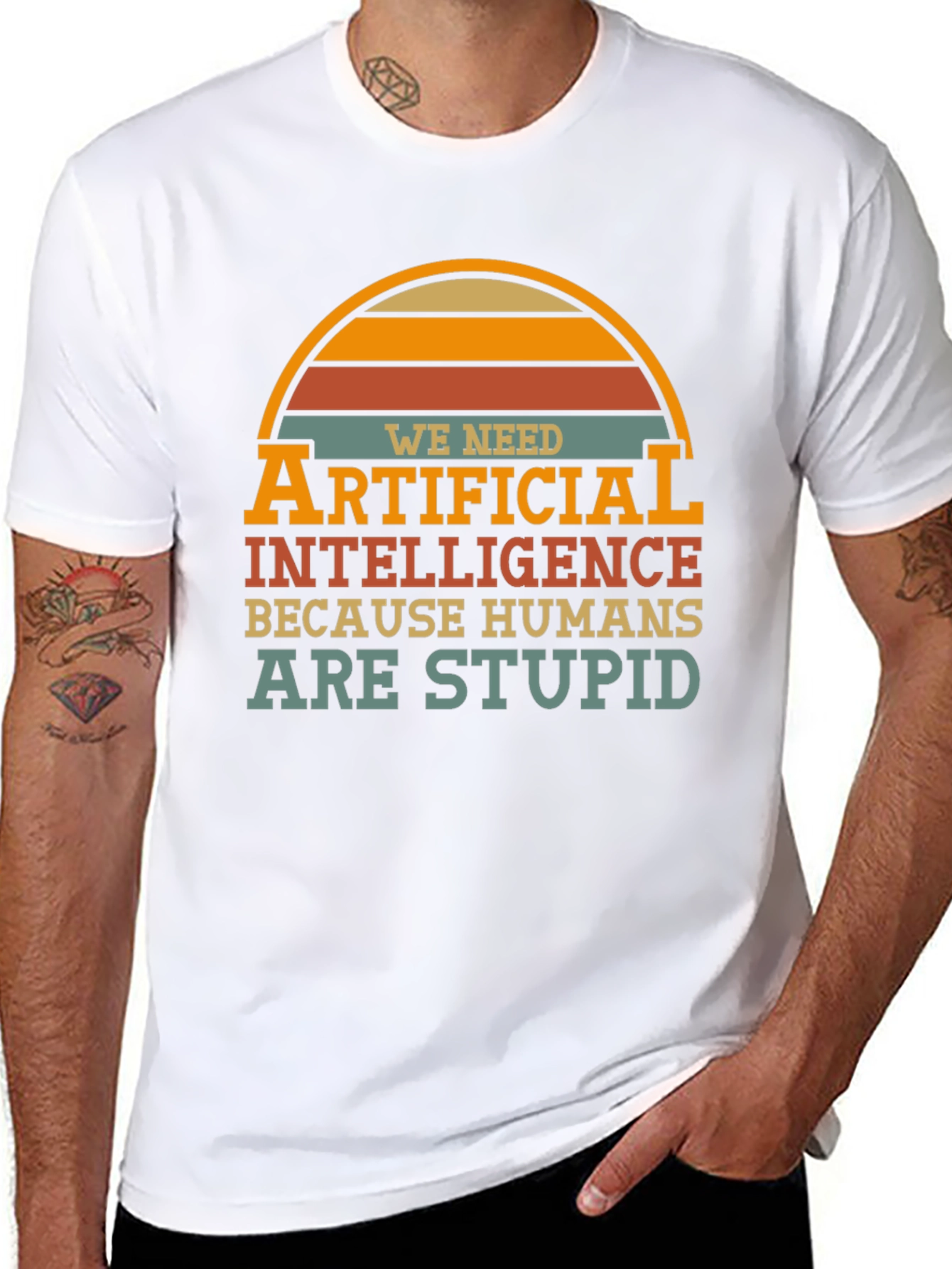 Funny AI T-Shirt - Humans are Stupid Design