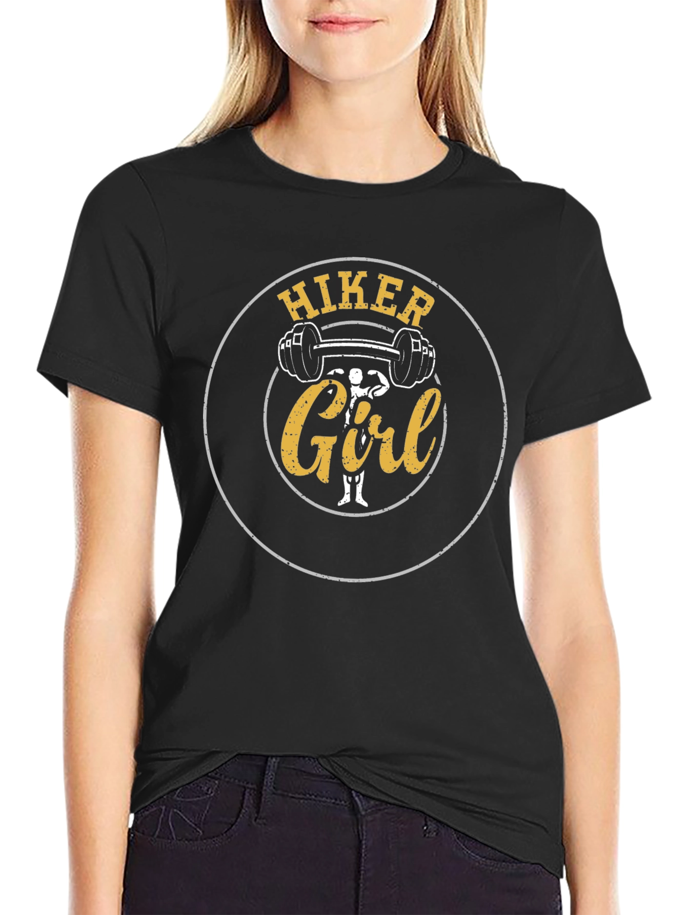 Hiker Girl Black T-Shirt