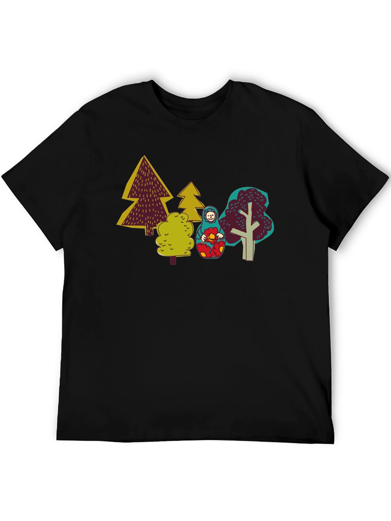 Unique Forest Matryoshka Doll Graphic Tee