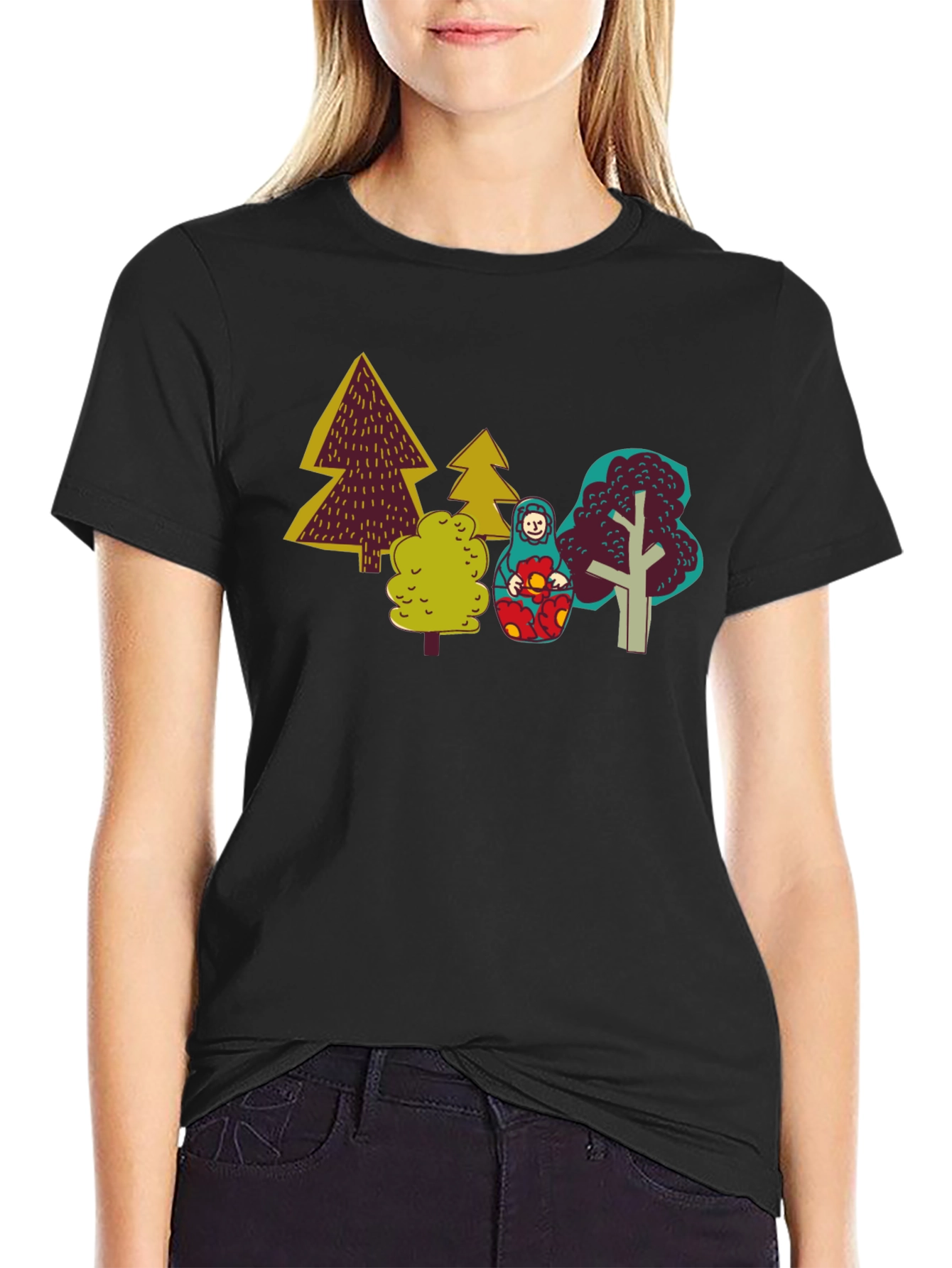 Unique Forest Matryoshka Doll Graphic Tee