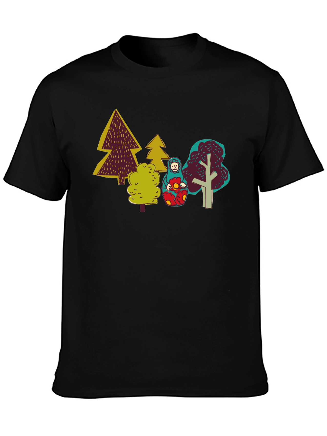 Unique Forest Matryoshka Doll Graphic Tee