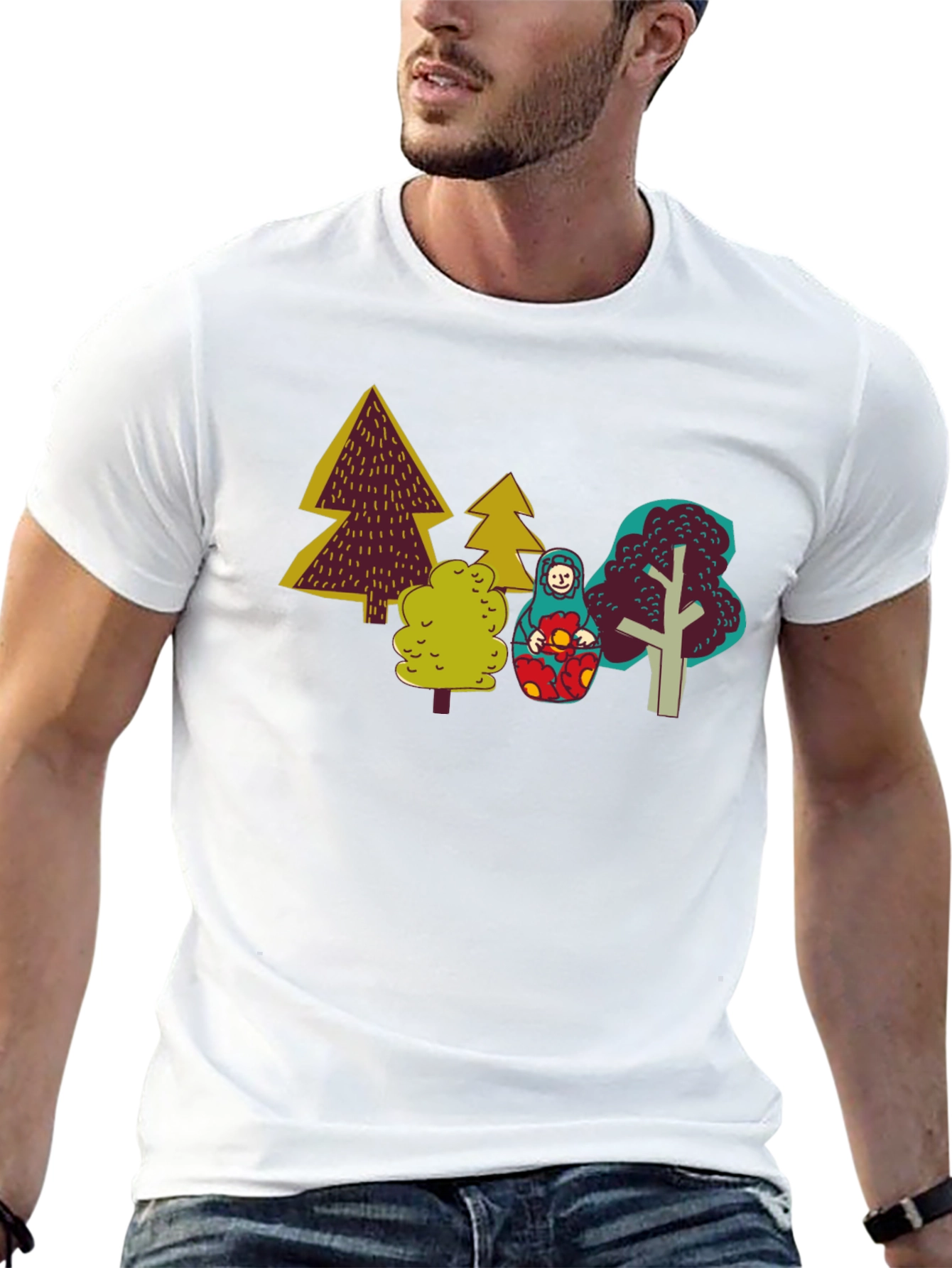 Unique Forest Matryoshka Doll Graphic Tee