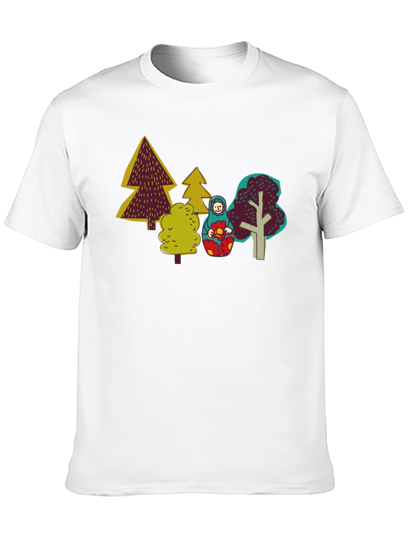 Unique Forest Matryoshka Doll Graphic Tee