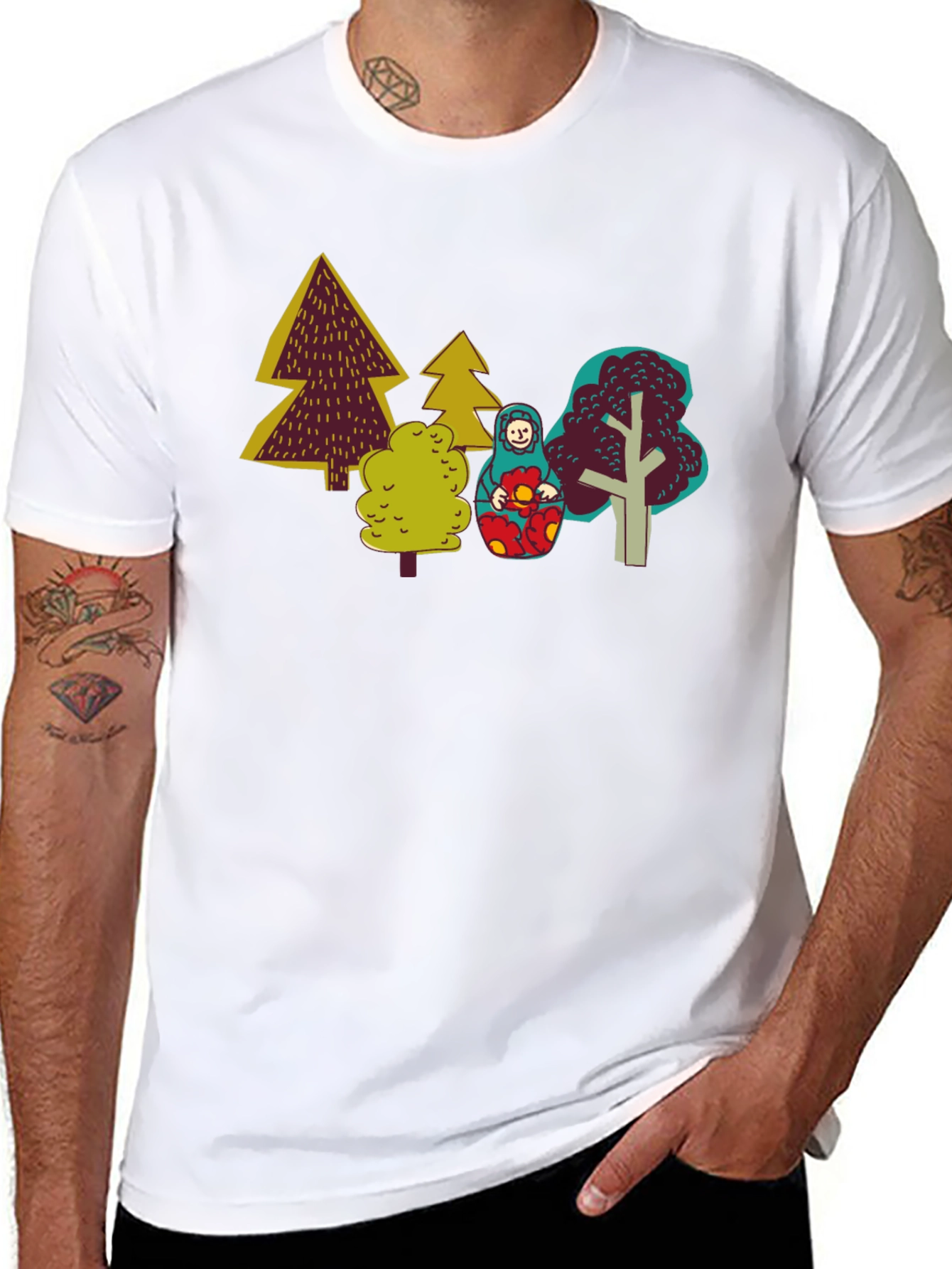 Unique Forest Matryoshka Doll Graphic Tee