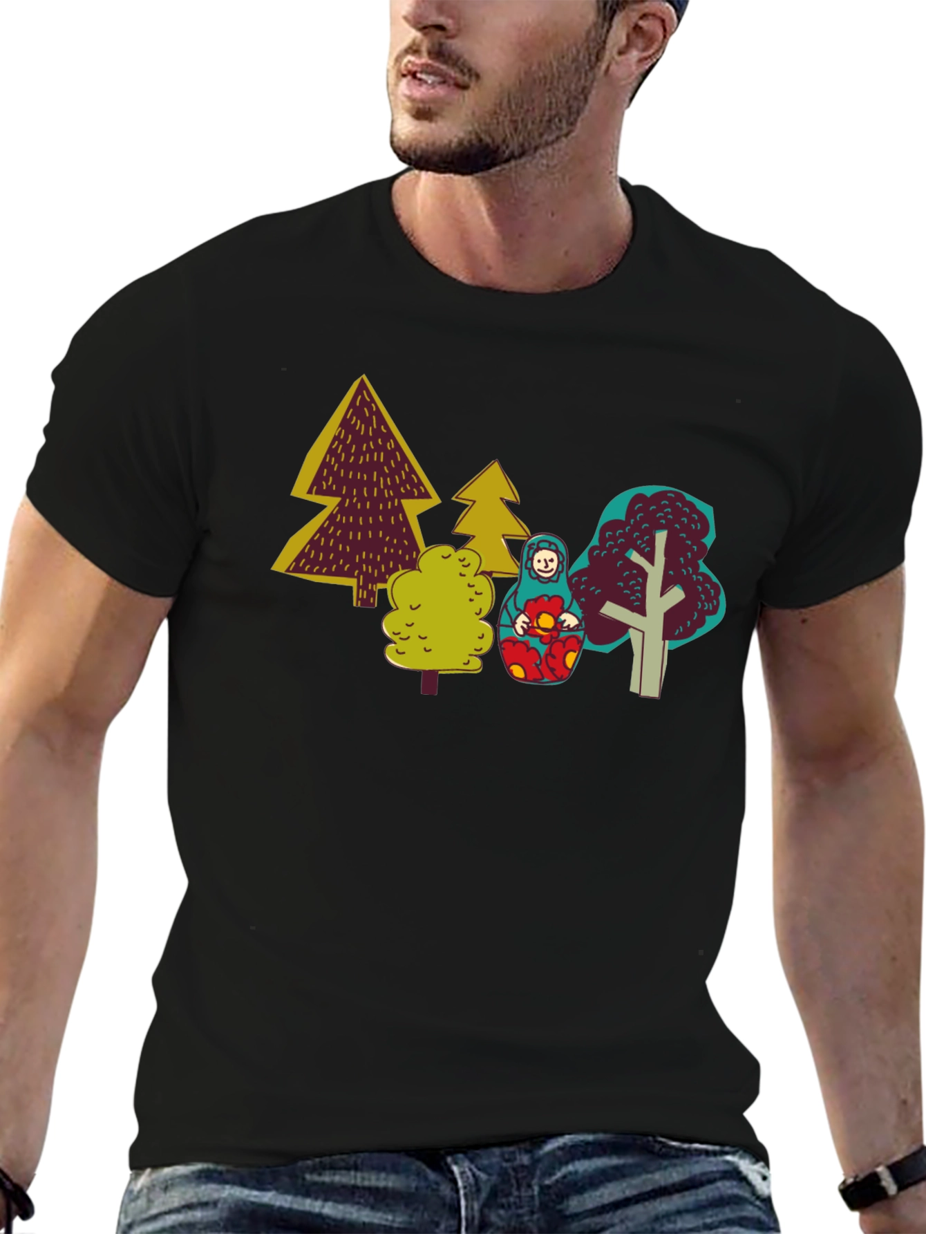 Unique Forest Matryoshka Doll Graphic Tee