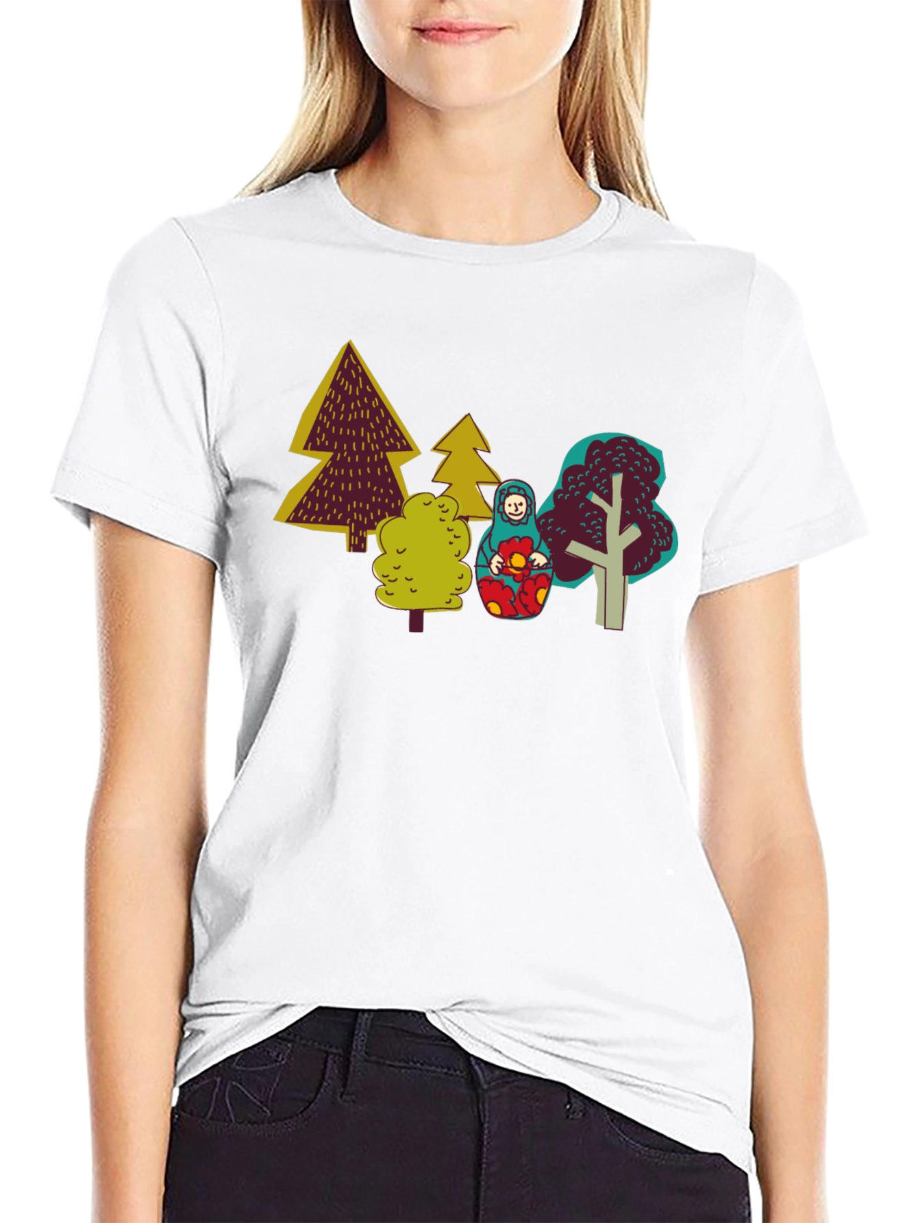Unique Forest Matryoshka Doll Graphic Tee
