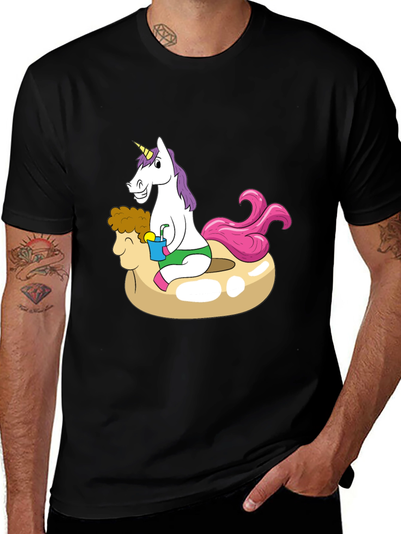 Unicorn on Sheep Pool Float T-Shirt