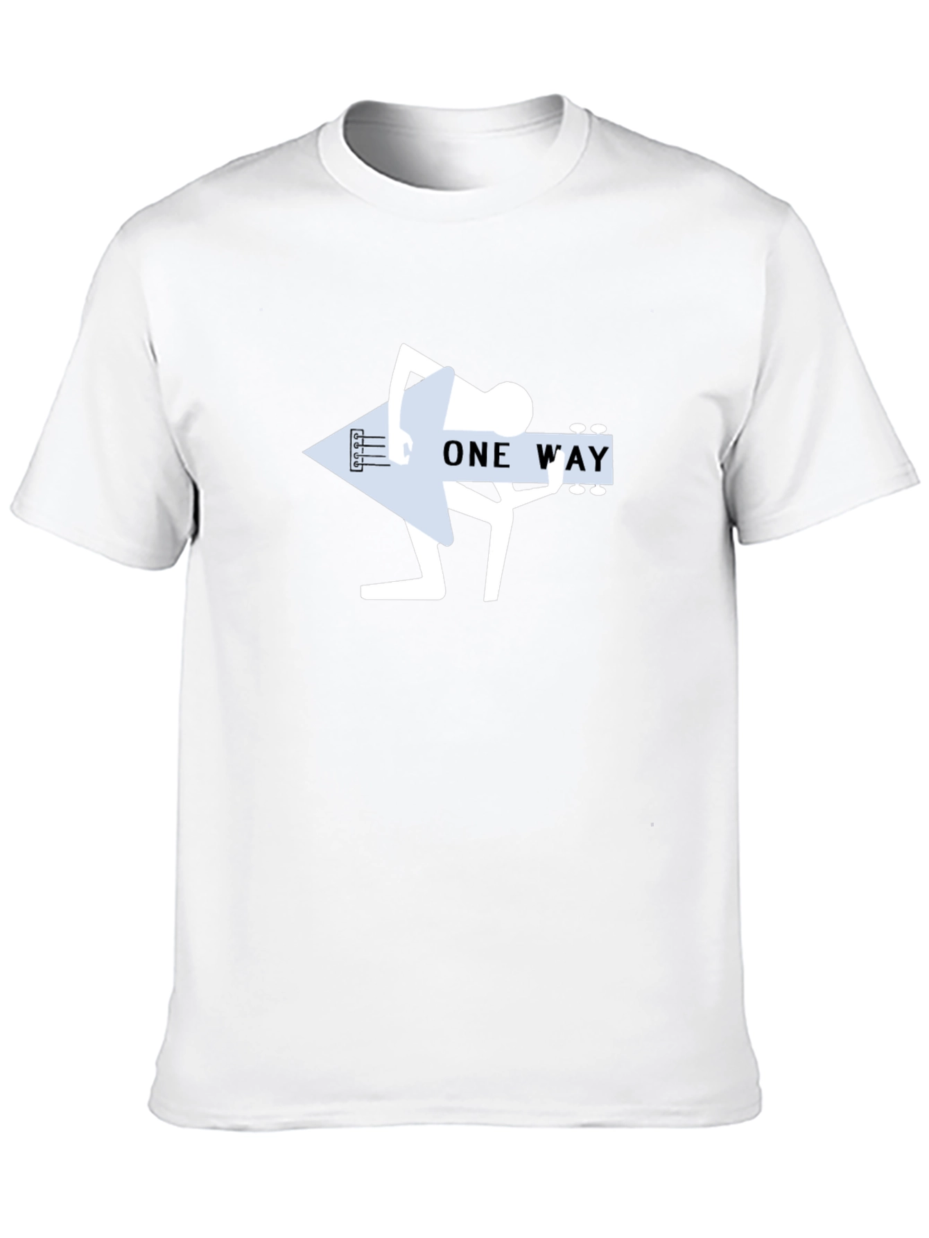 One Way Guitar Player Black T-Shirt