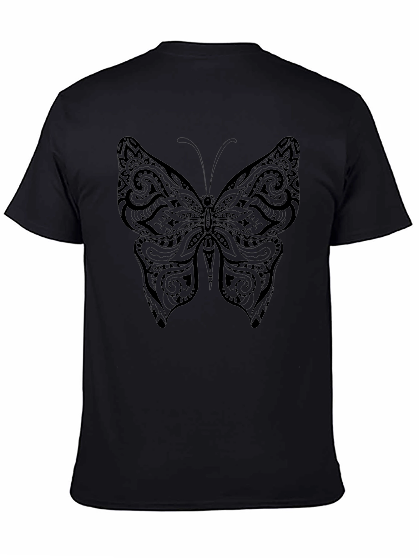 Butterfly Tattoo Print Black Tee